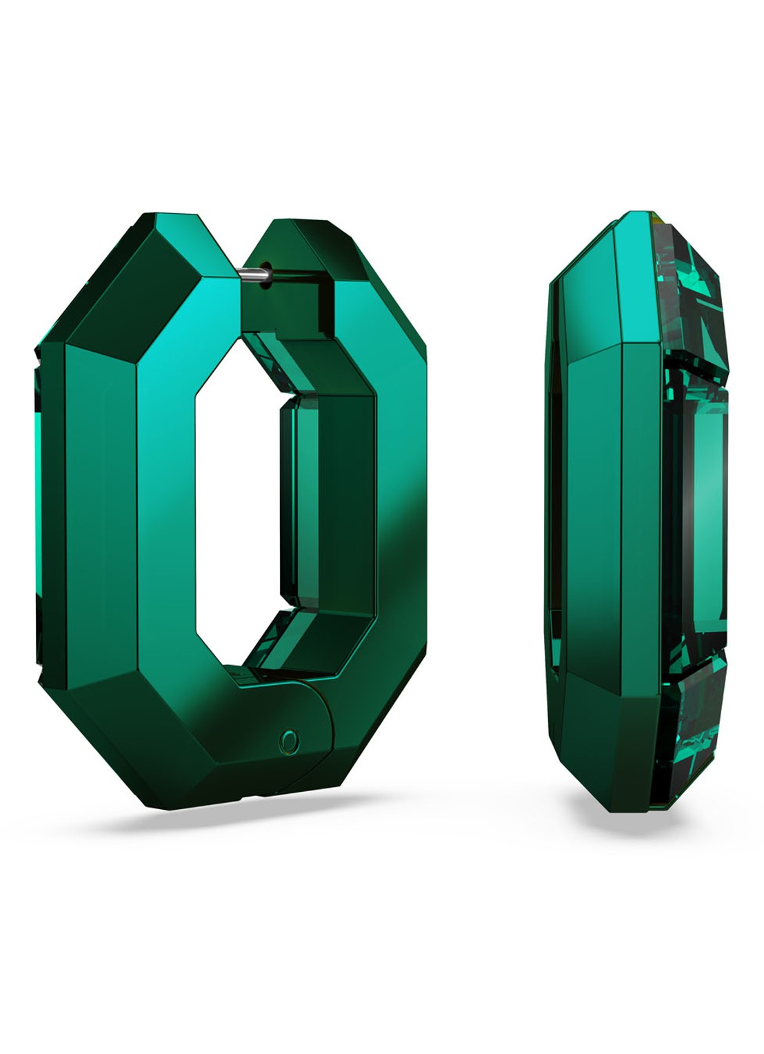 Swarovski Lucent oorringen met kristal - detail 4 groen