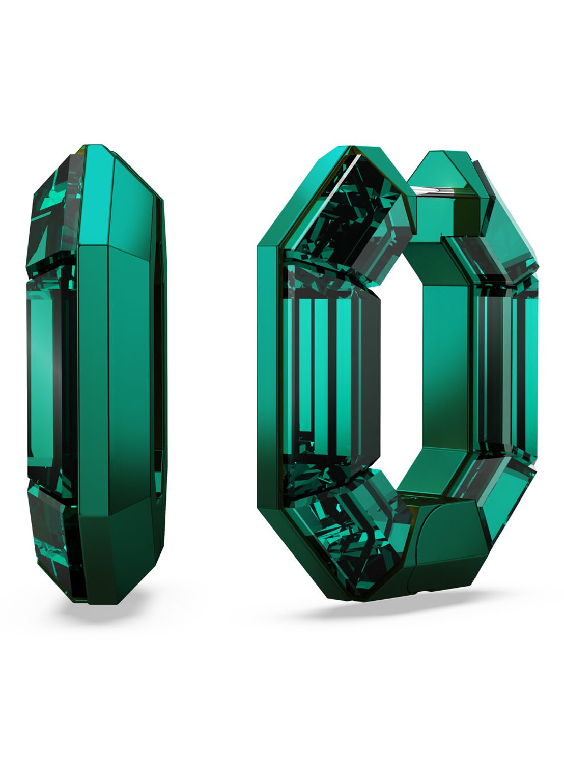 Swarovski Lucent oorringen met kristal - voorkant groen