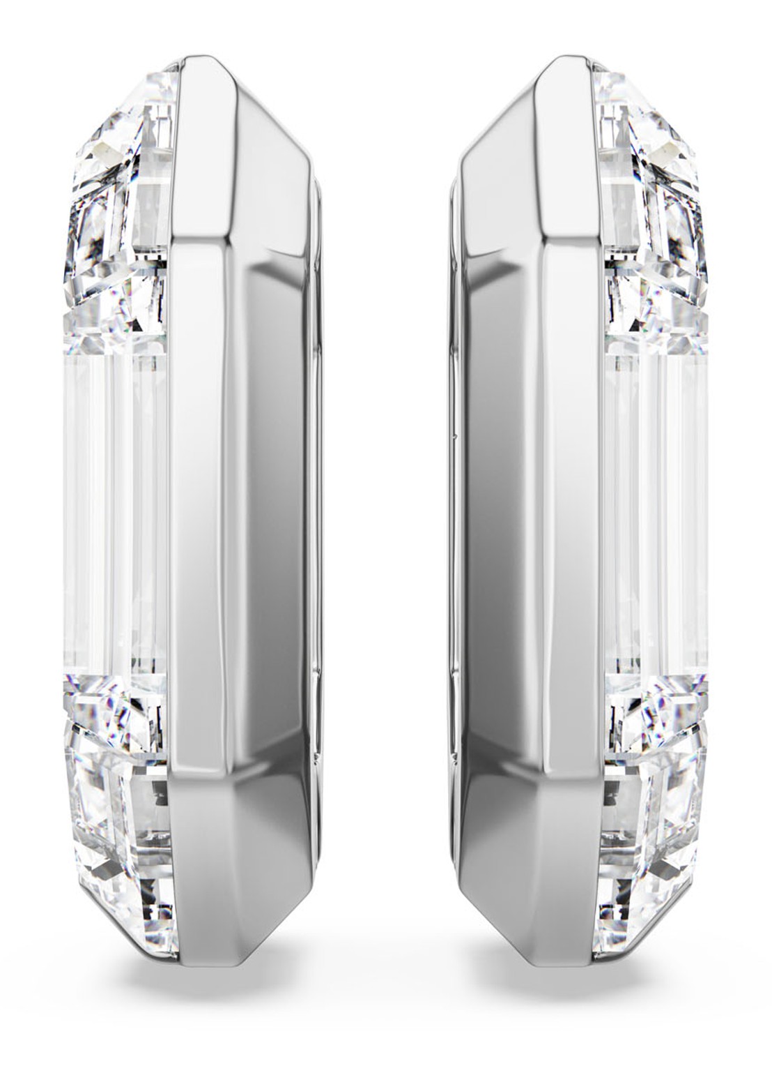 Swarovski Lucent oorringen met kristal - detail 2 zilver