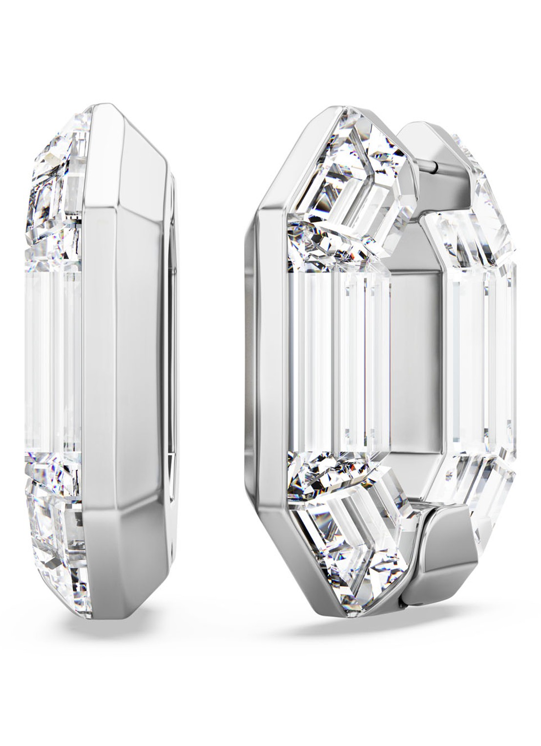 Swarovski Lucent oorringen met kristal - detail 4 zilver
