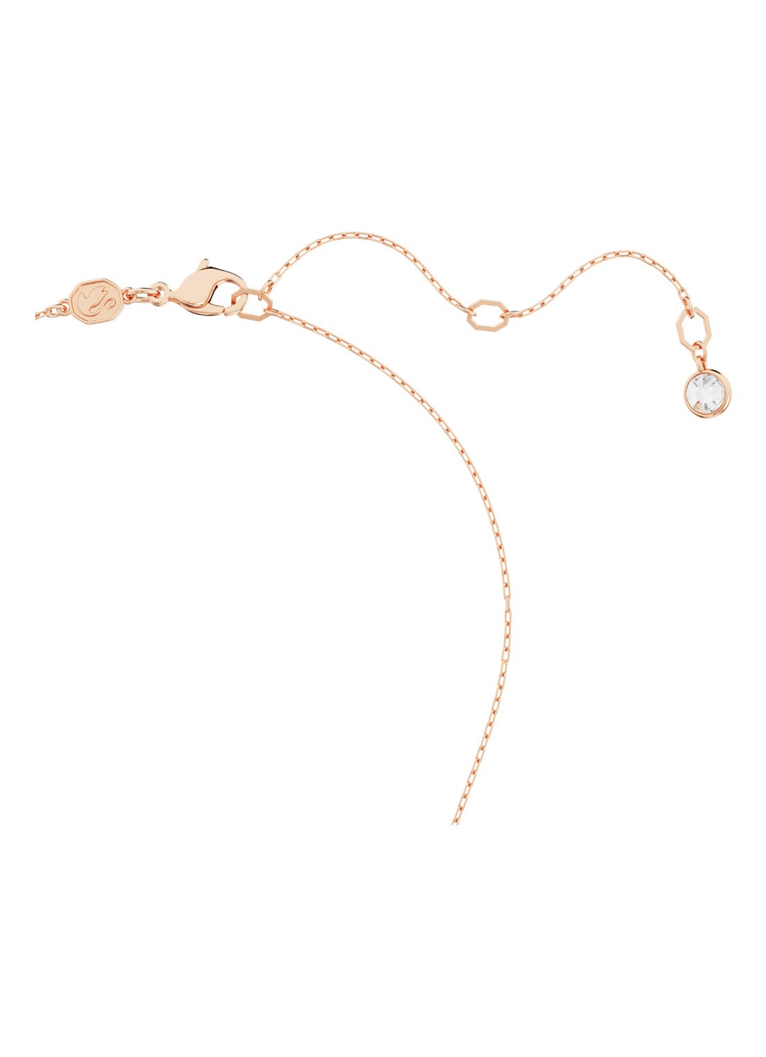 Swarovski Luna ketting verguld - detail roségoud