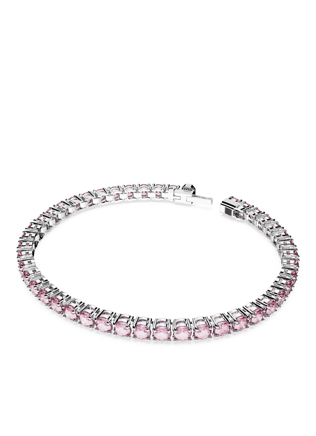 Swarovski Matrix armband met kristal M - detail roze