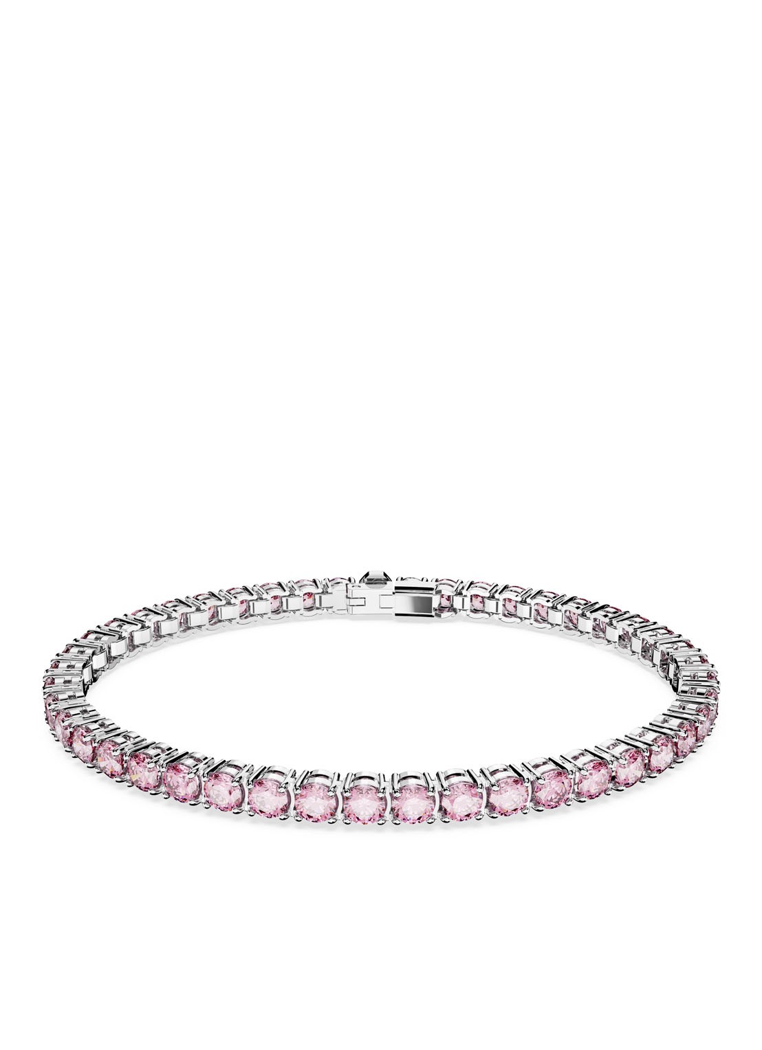 Swarovski Matrix armband met kristal M - voorkant 6 roze