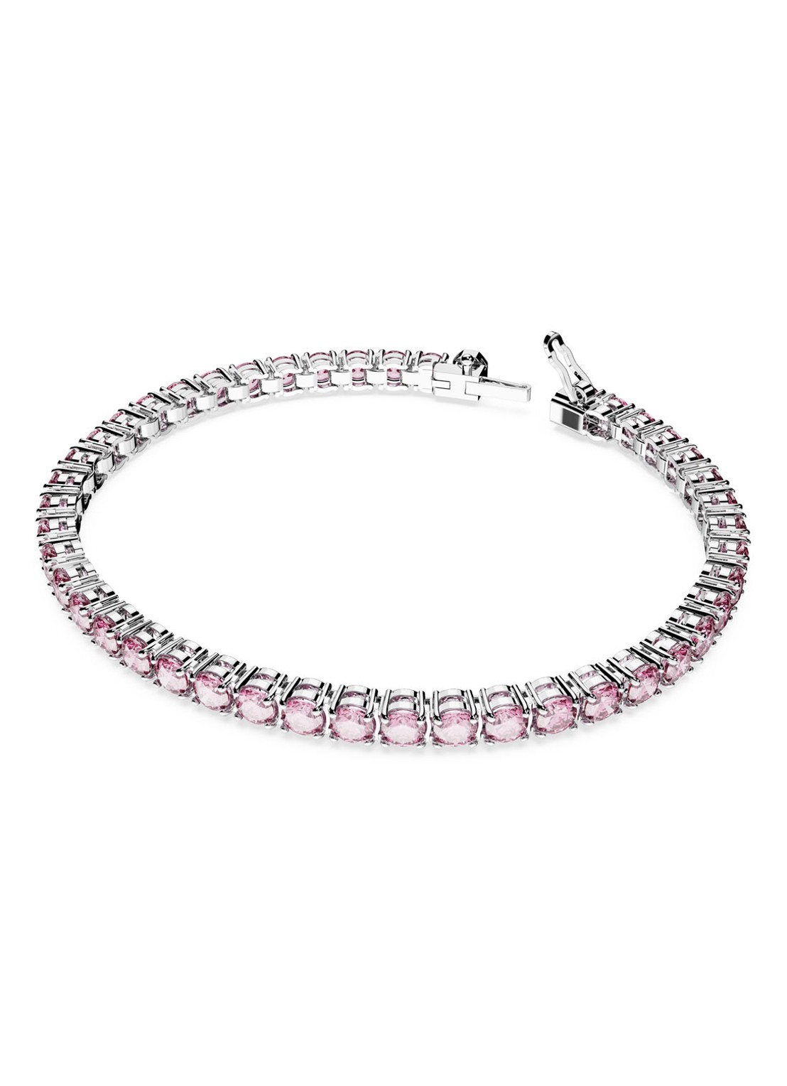 Swarovski Matrix armband met kristal M - voorkant 7 roze