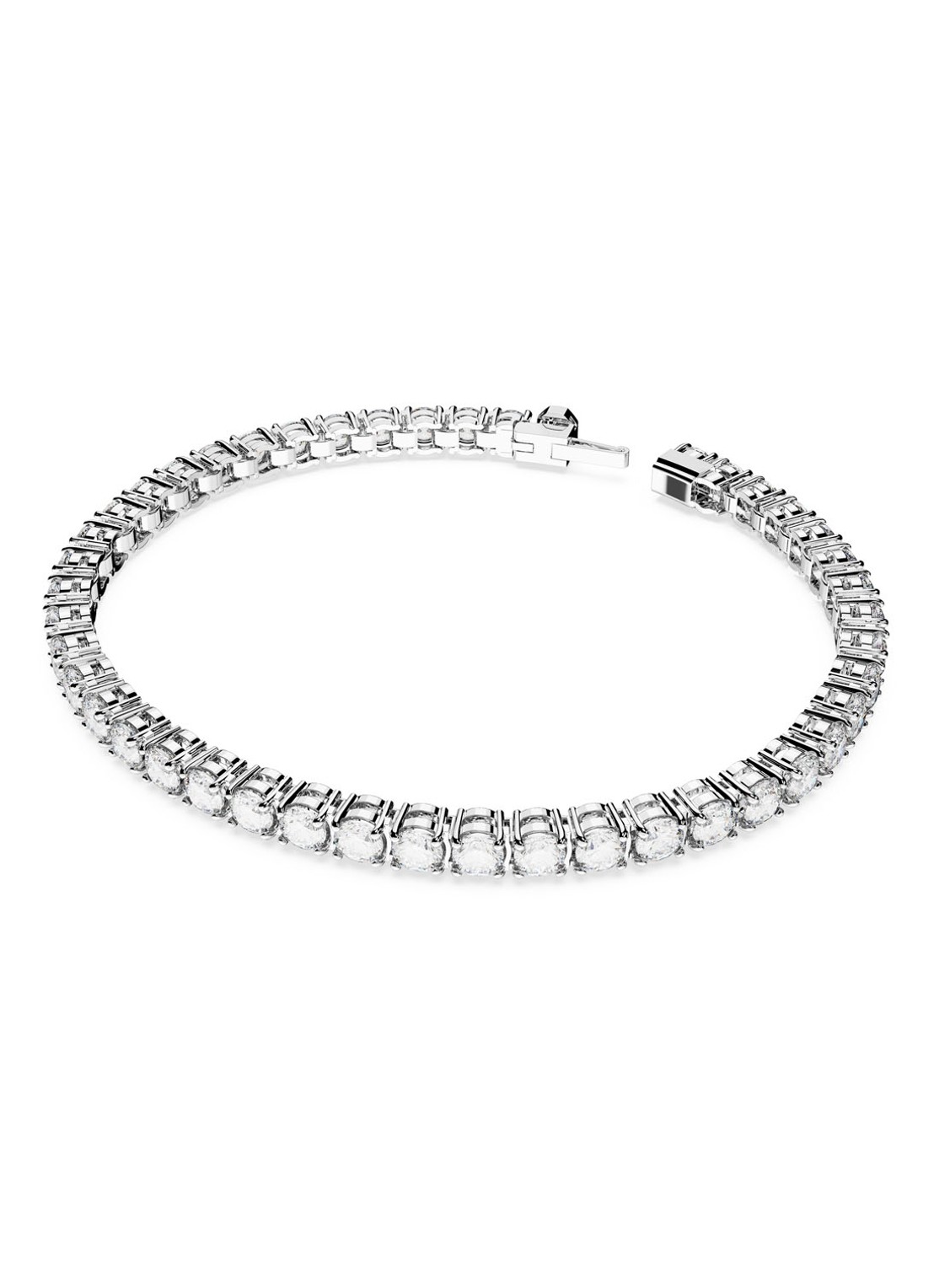 Swarovski Matrix armband met kristal M - voorkant 5 zilver