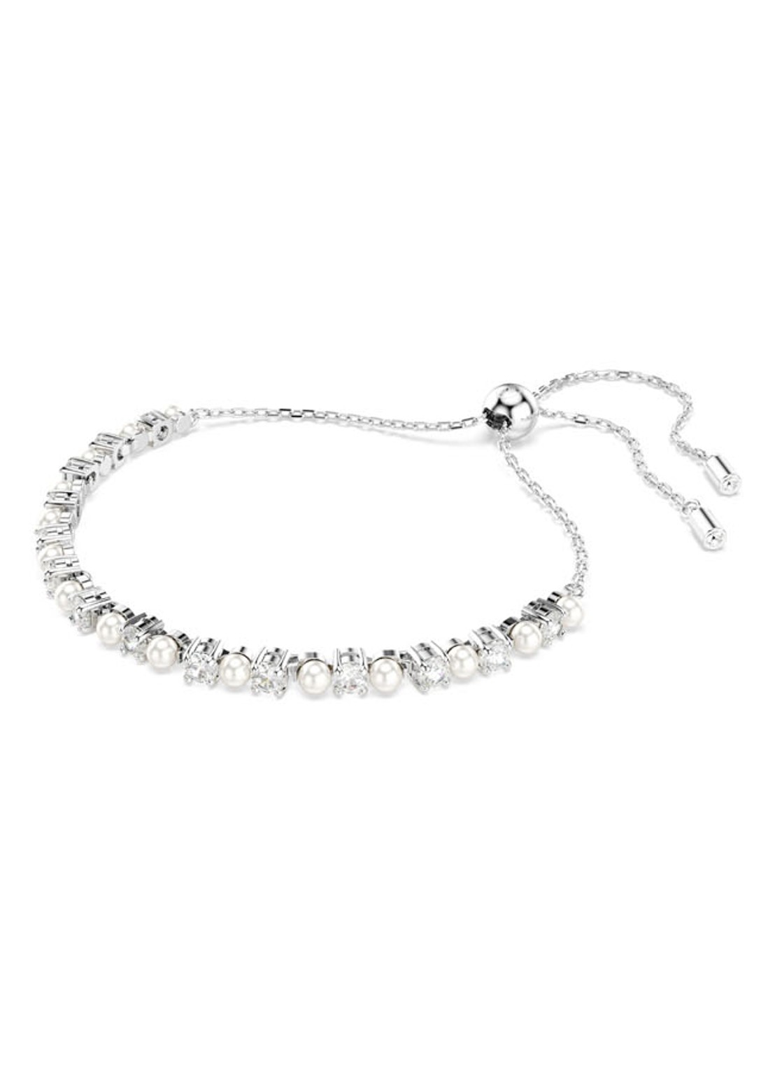 Swarovski Matrix armband met kristal M - detail 2 zilver
