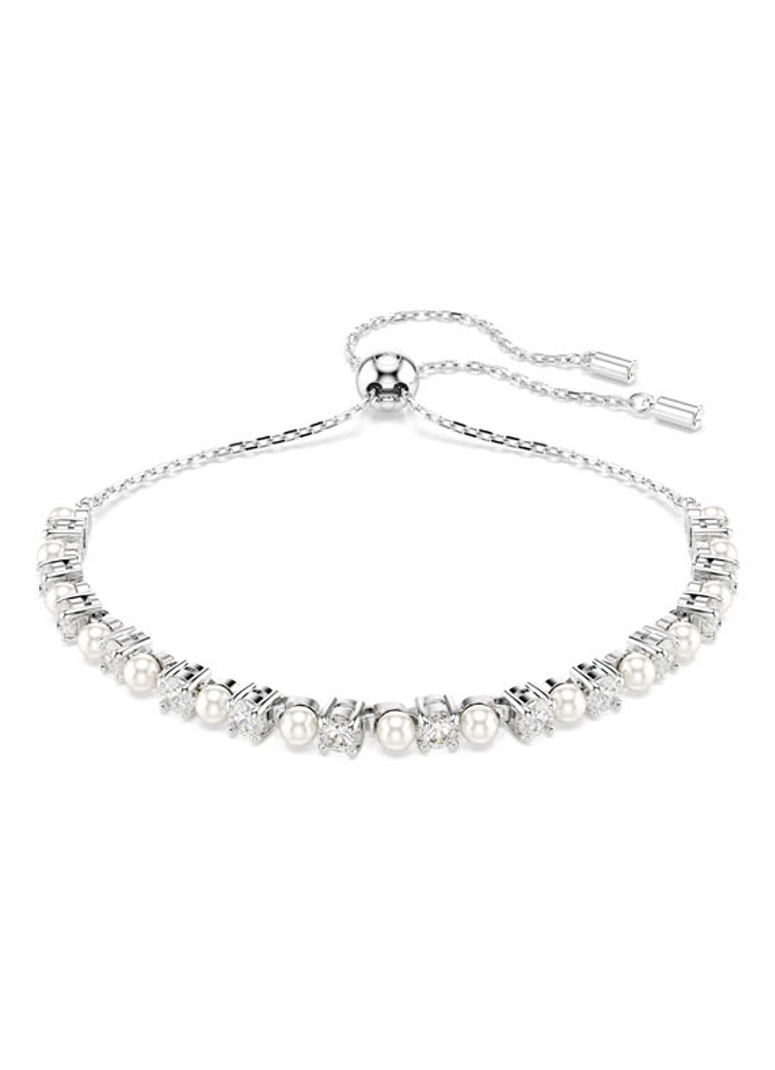 Swarovski Matrix armband met kristal M - voorkant zilver