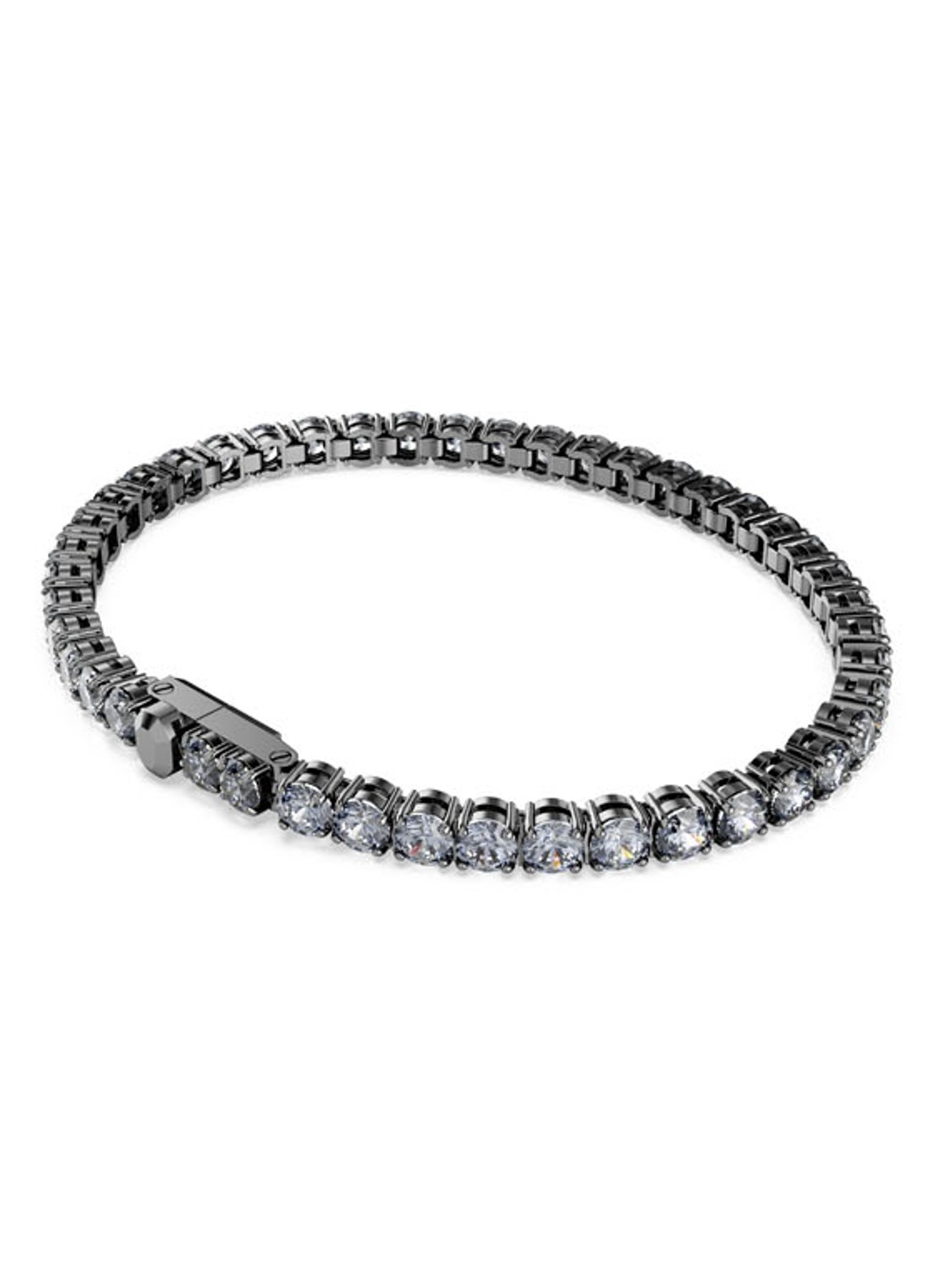 Swarovski Matrix armband met kristal M  - detail 4 zilver