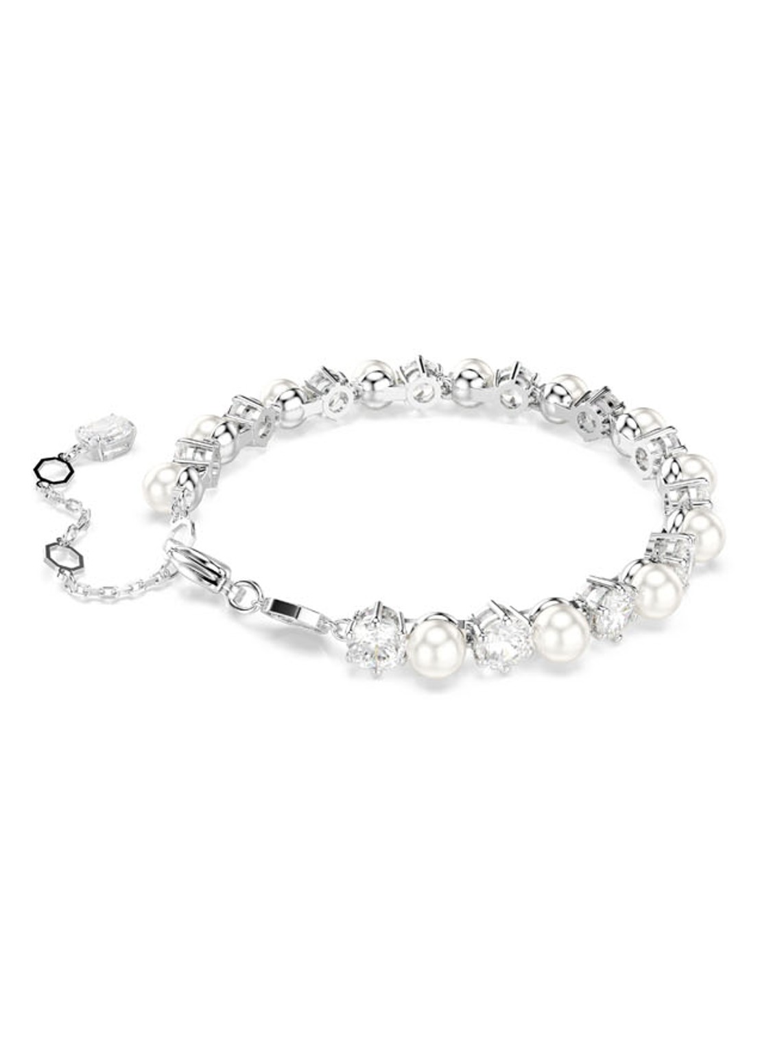 Swarovski Matrix armband met kristal M - detail 3 zilver