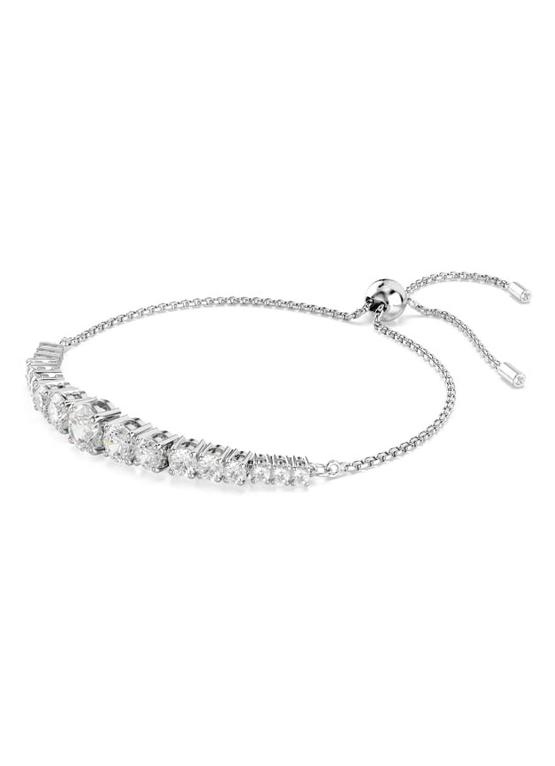 Swarovski Matrix armband met kristal M - detail 2 zilver