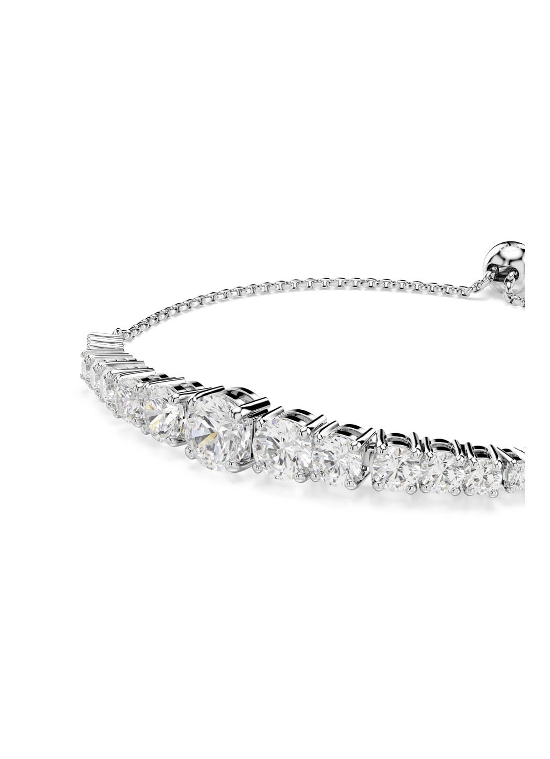 Swarovski Matrix armband met kristal M - detail 4 zilver