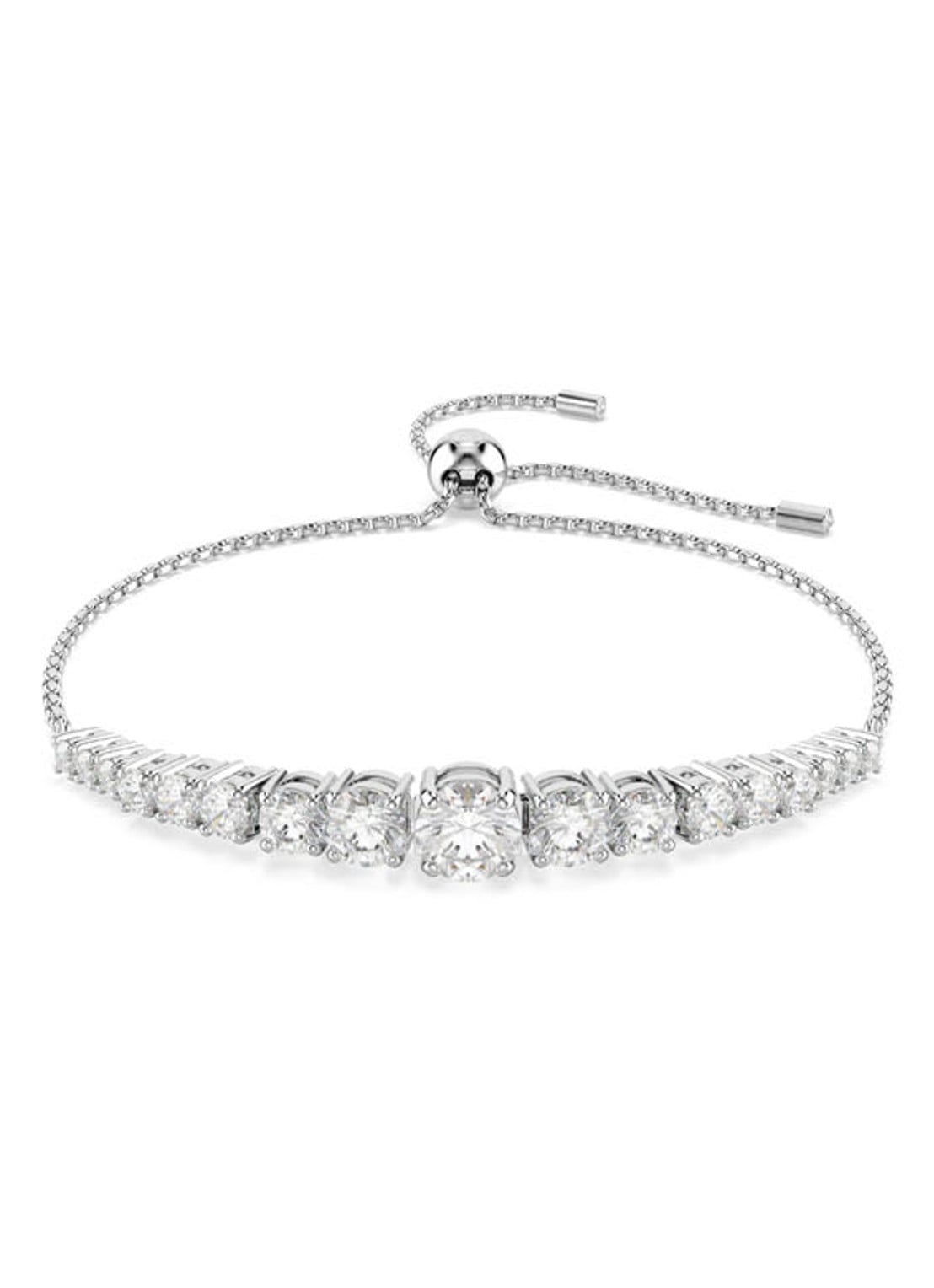 Swarovski Matrix armband met kristal M - voorkant zilver