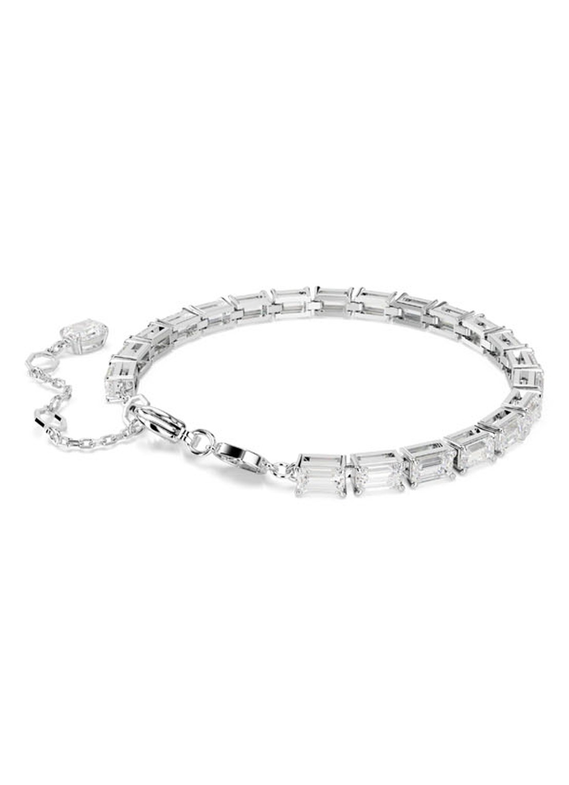 Swarovski Matrix armband met kristal M - detail 4 zilver