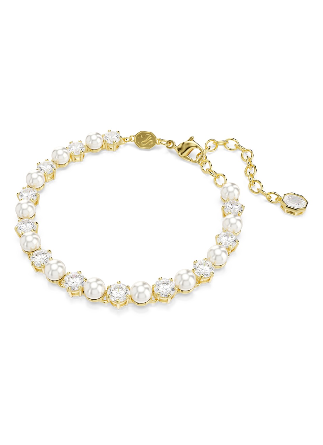 Swarovski Matrix armband met kristal - detail goud