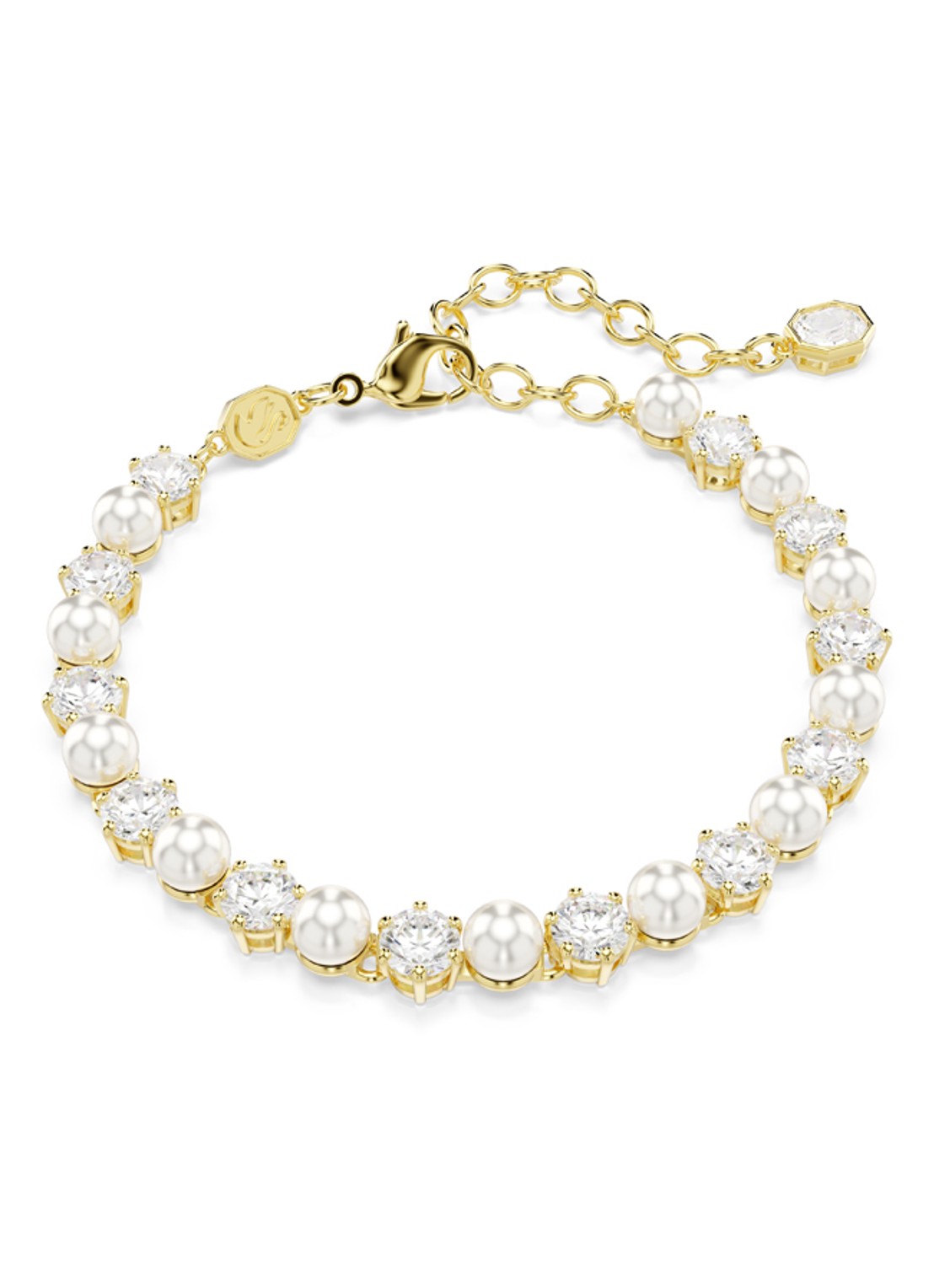 Swarovski Matrix armband met kristal - voorkant 6 goud