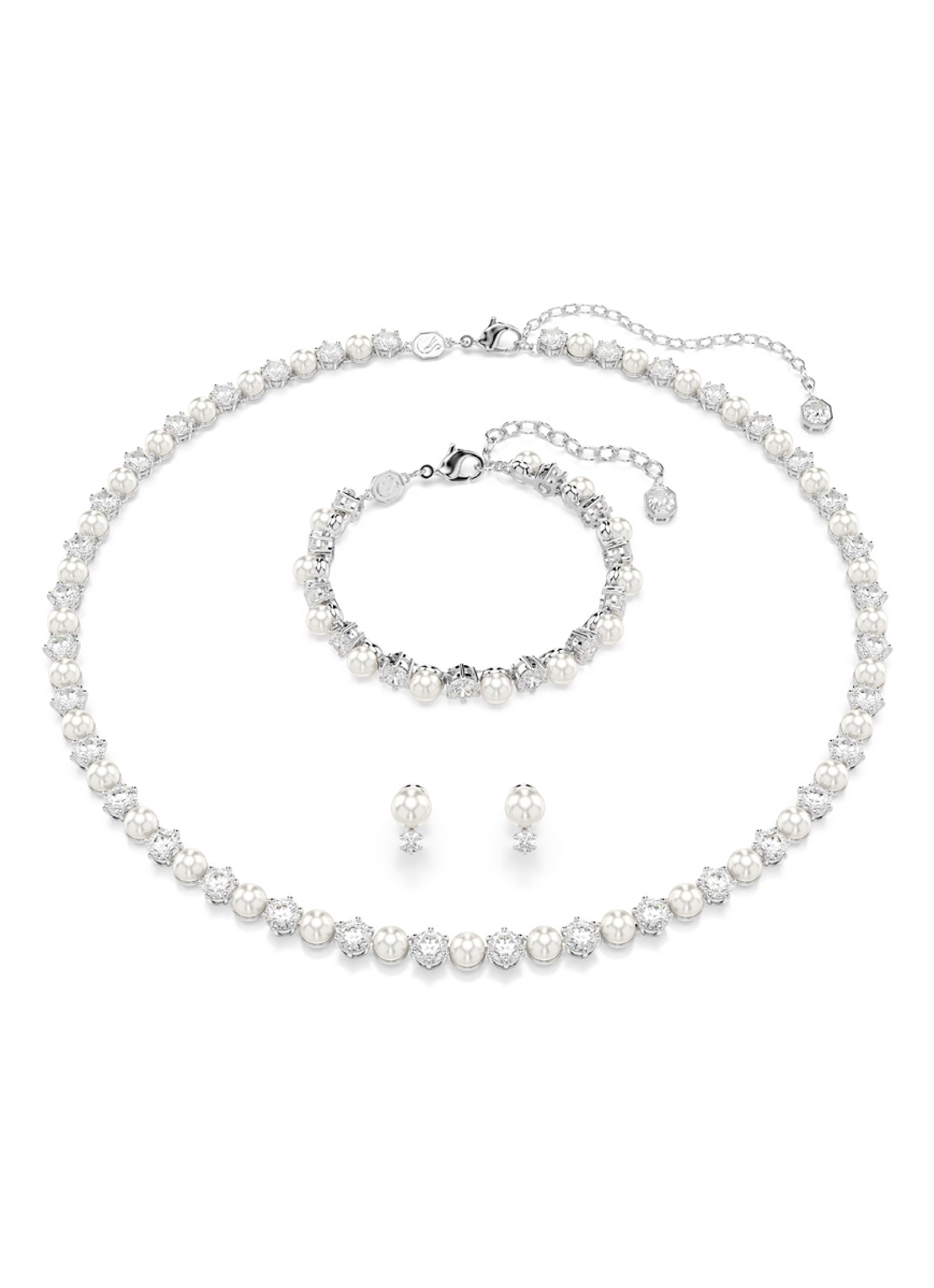 Swarovski Matrix armband met kristal - voorkant zilver