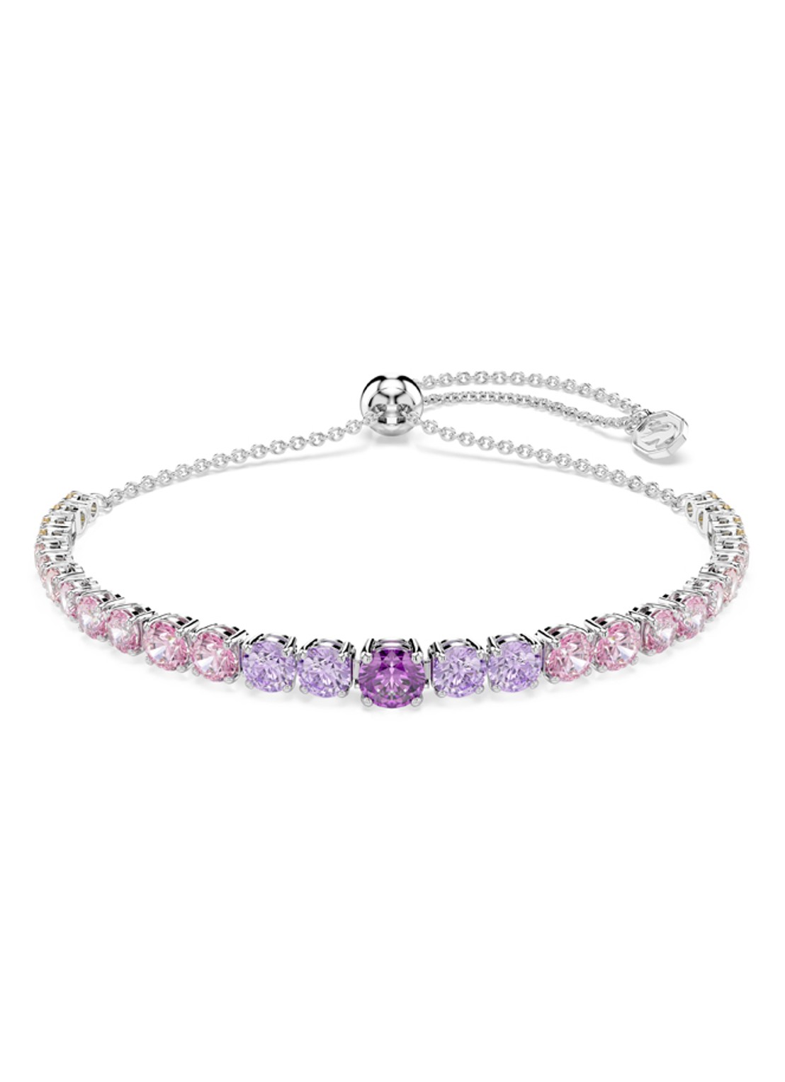 Swarovski Matrix armband met kristal - voorkant 6 zilver