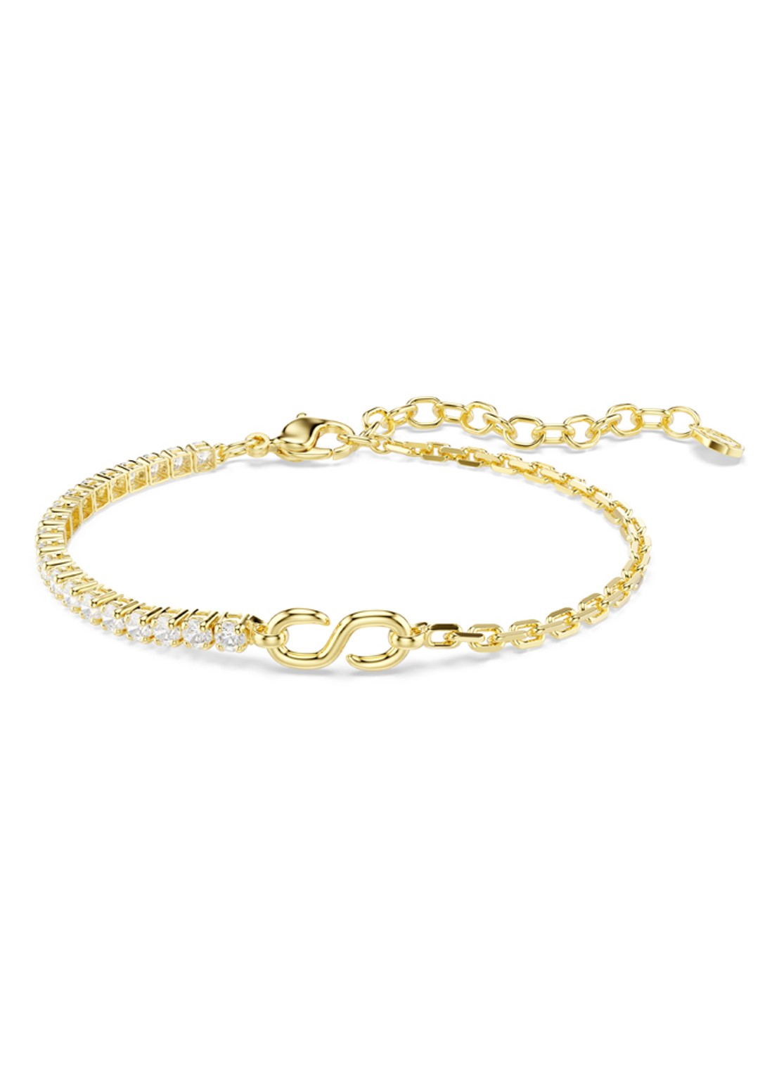 Swarovski Matrix armband met kristal - voorkant 4 goud