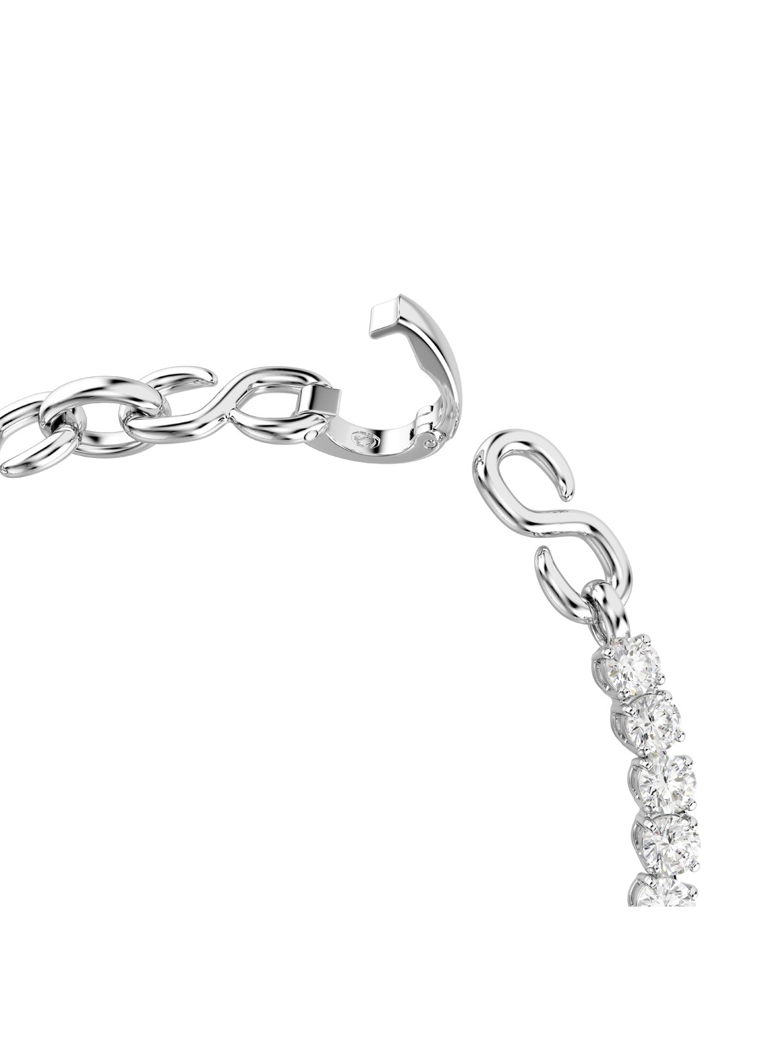 Swarovski Matrix armband met kristal - detail 2 zilver