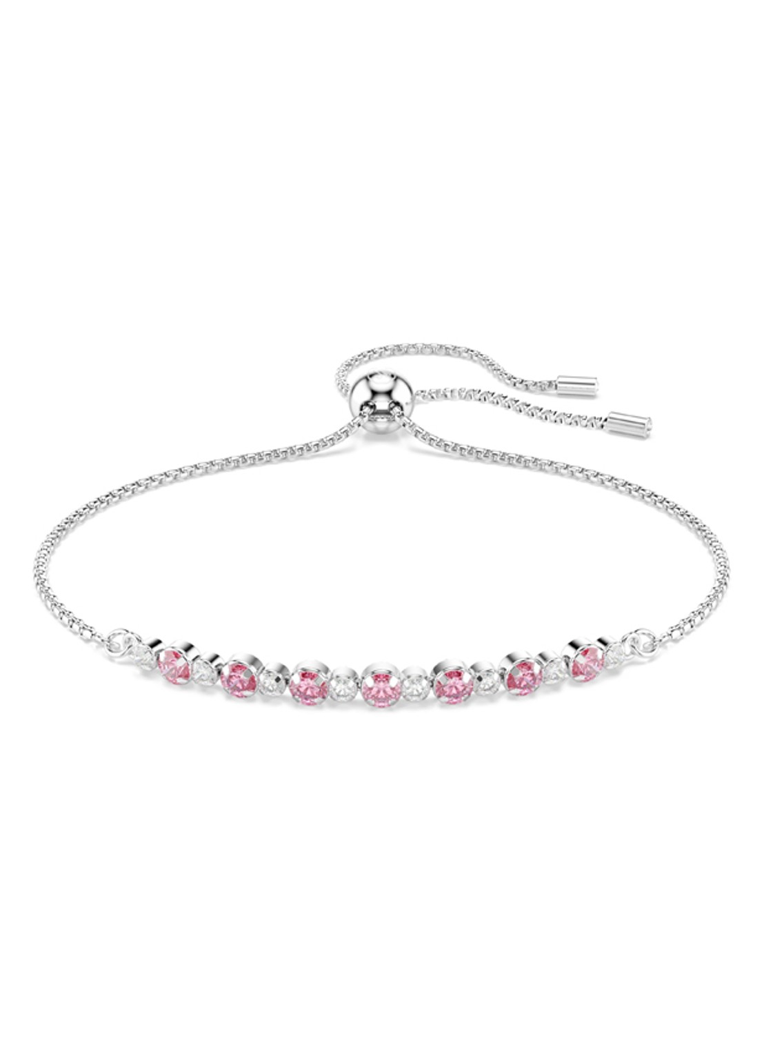 Swarovski Matrix armband met kristal - voorkant zilver