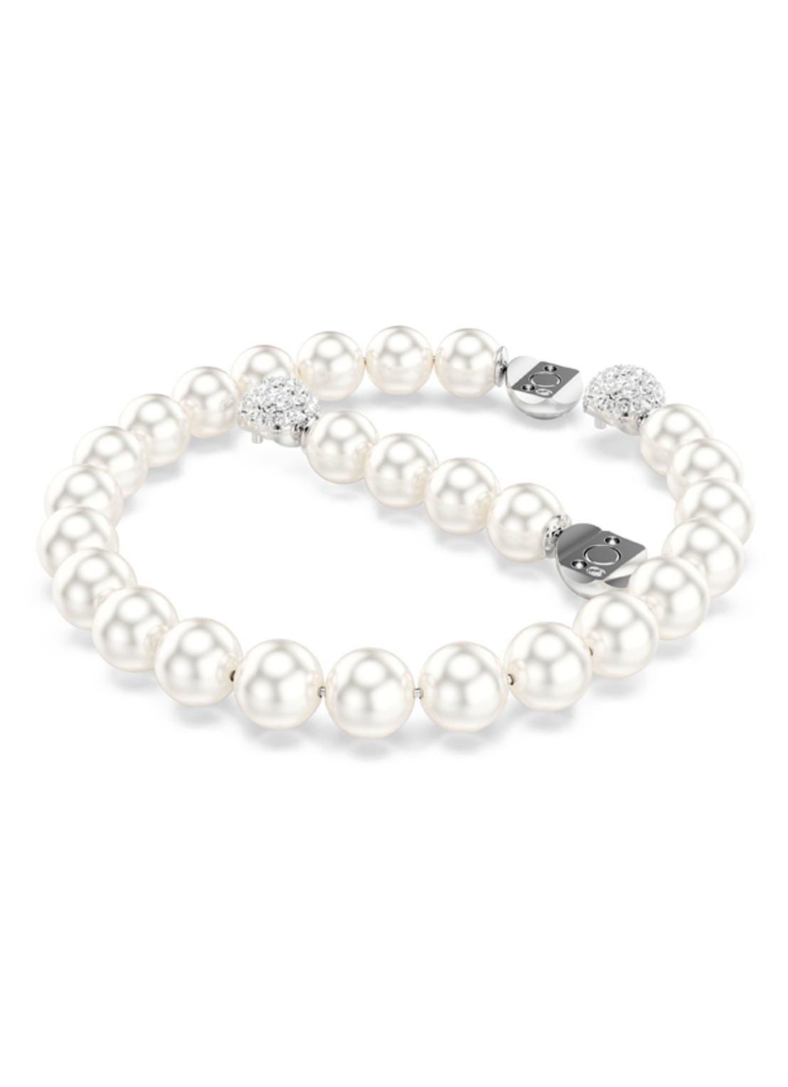 Swarovski Matrix armband met parels - detail 2 parelmoer