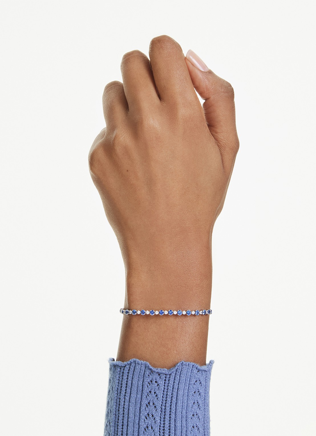Swarovski Matrix armband met zirkonia M - voorkant 6 blauw
