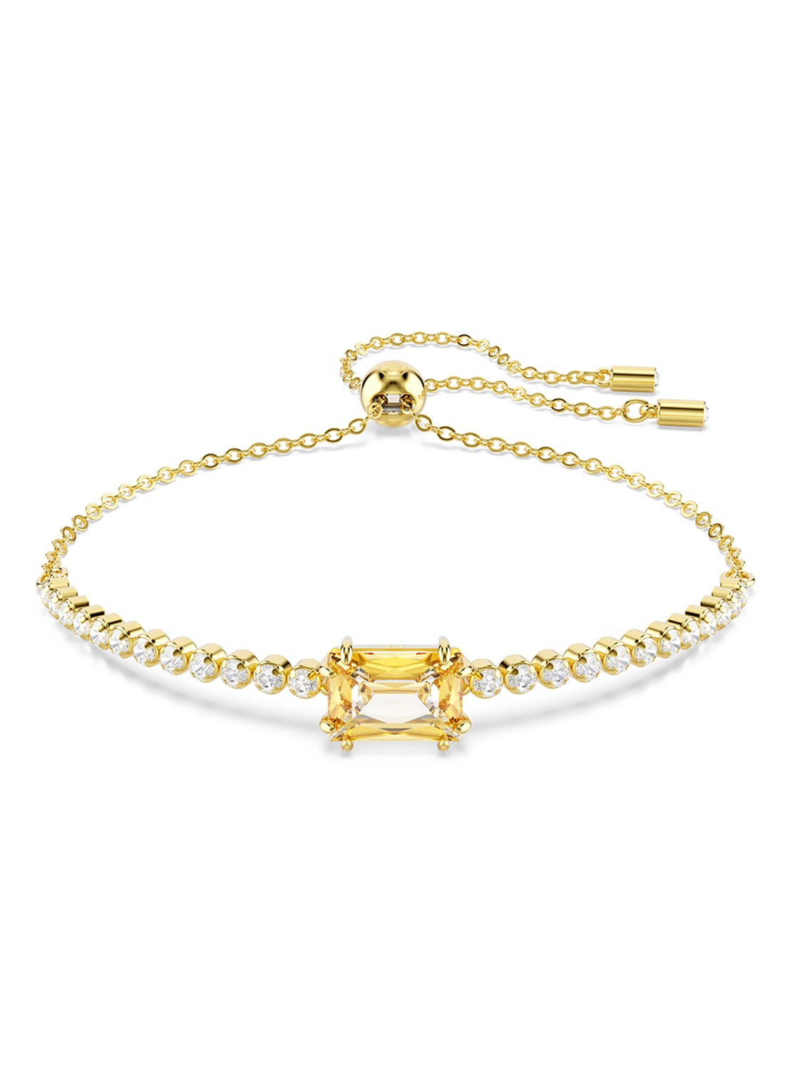 Swarovski Matrix armband met zirkonia M - voorkant goud