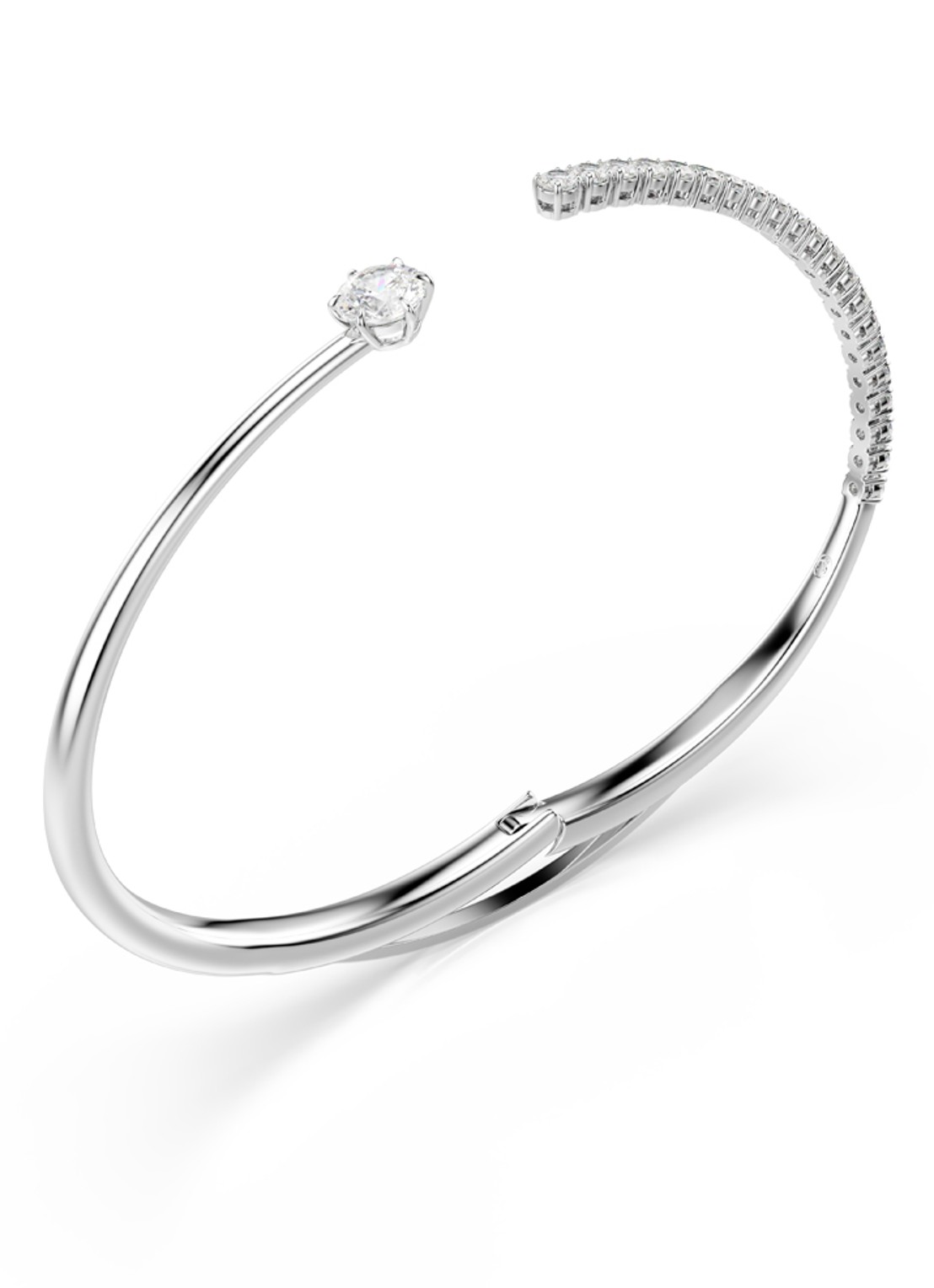 Swarovski Matrix bangle met kristal  - detail 2 zilver