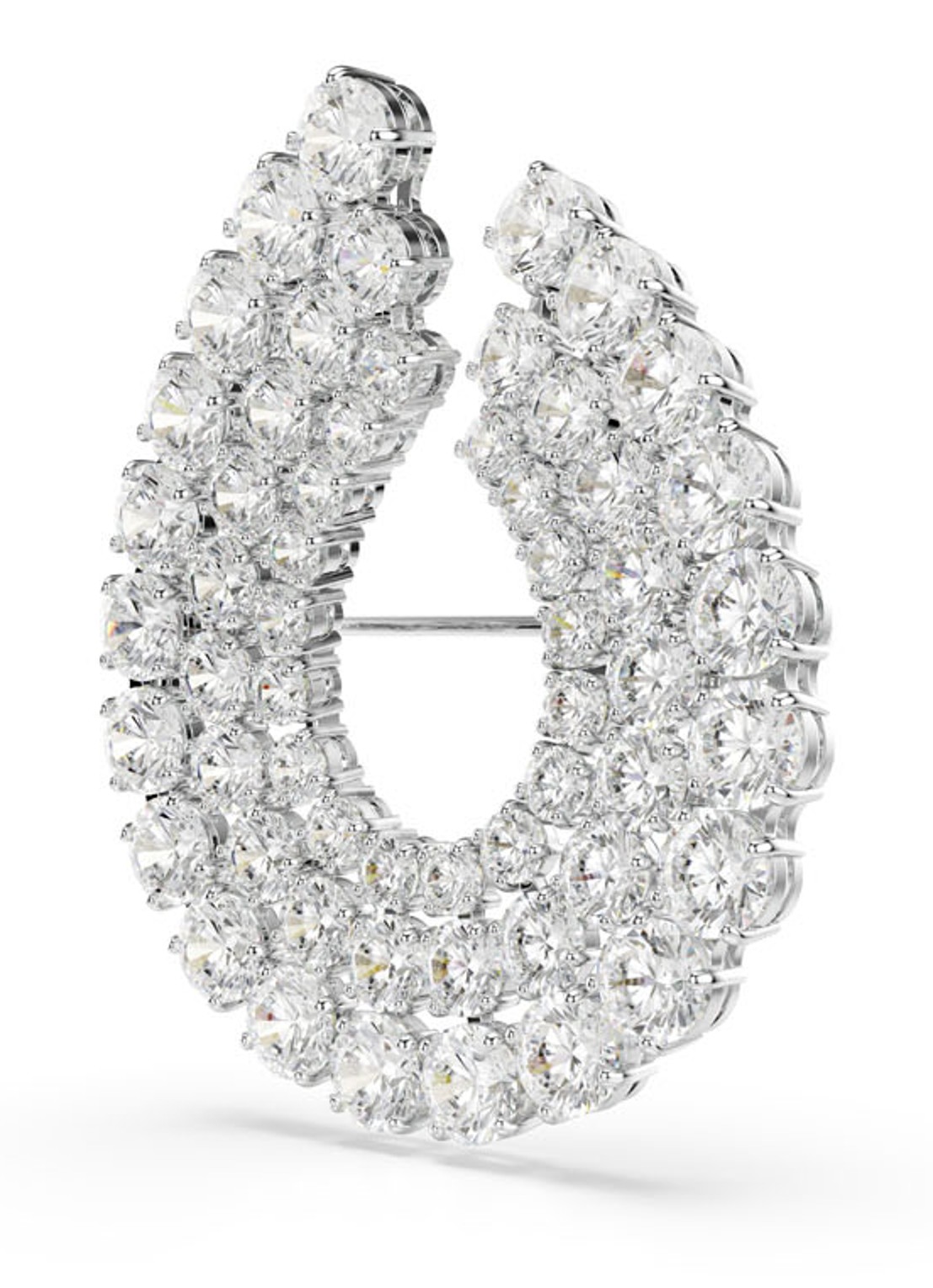 Swarovski Matrix broches met kristal  - detail 2 zilver