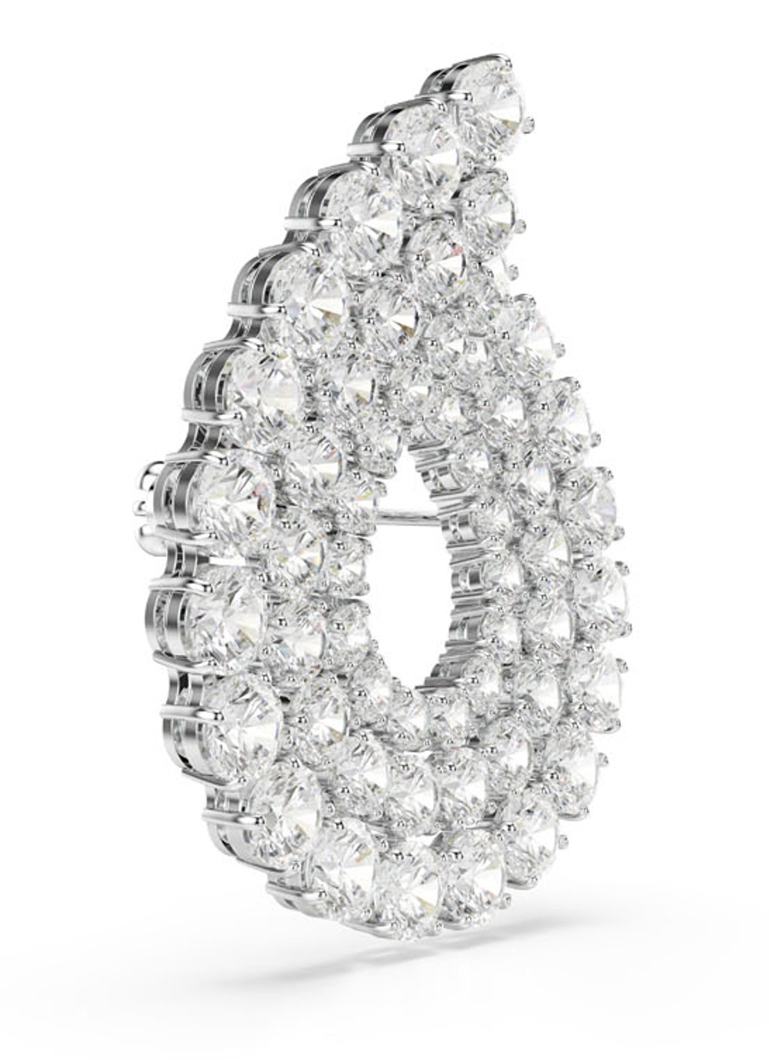 Swarovski Matrix broches met kristal  - detail 3 zilver