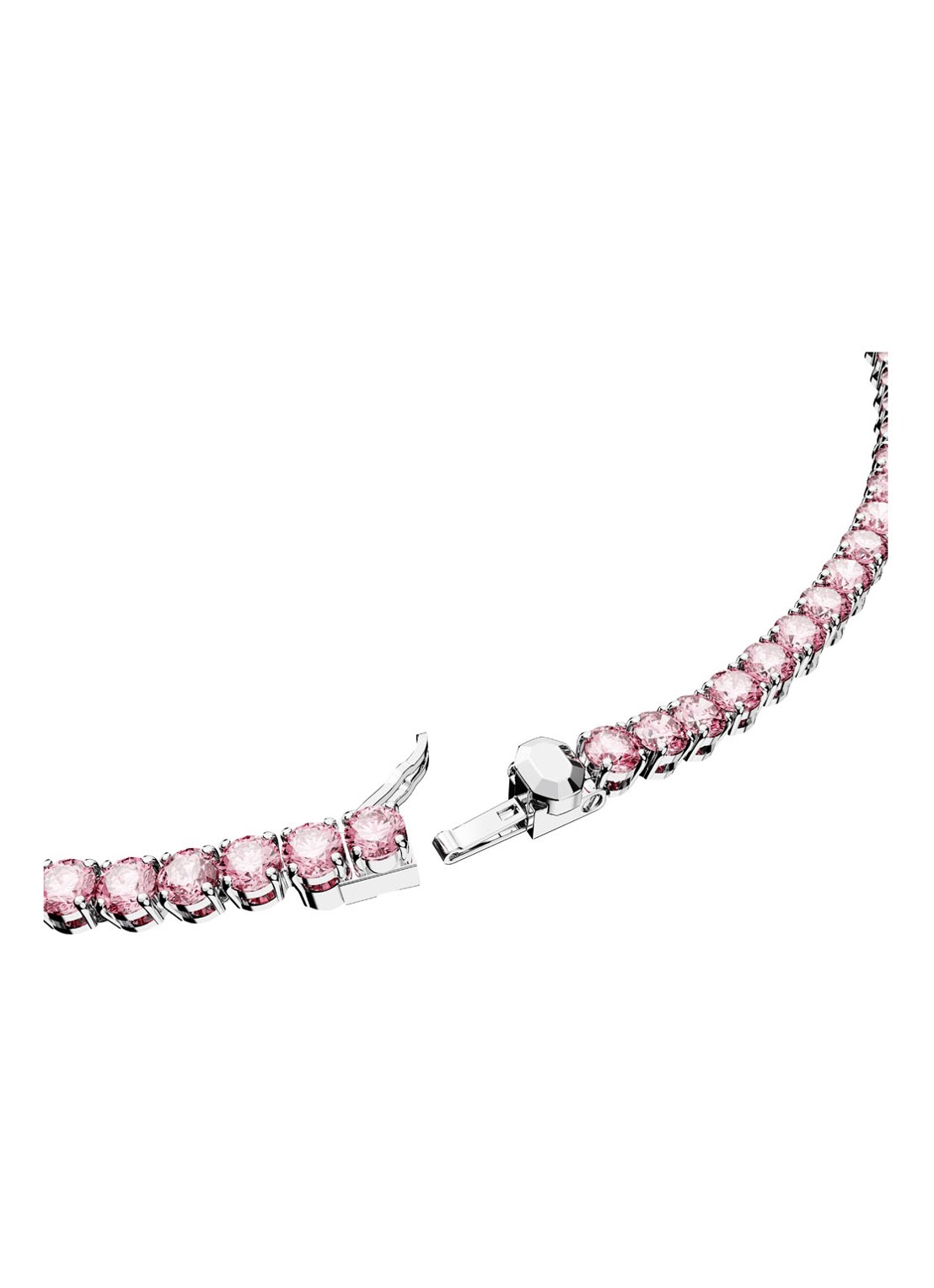 Swarovski Matrix ketting met kristal - detail 2 zilver