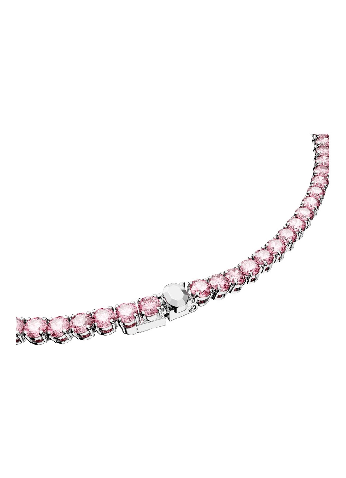 Swarovski Matrix ketting met kristal - detail 3 zilver