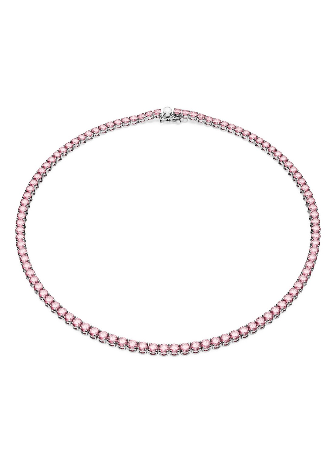 Swarovski Matrix ketting met kristal - voorkant 4 zilver