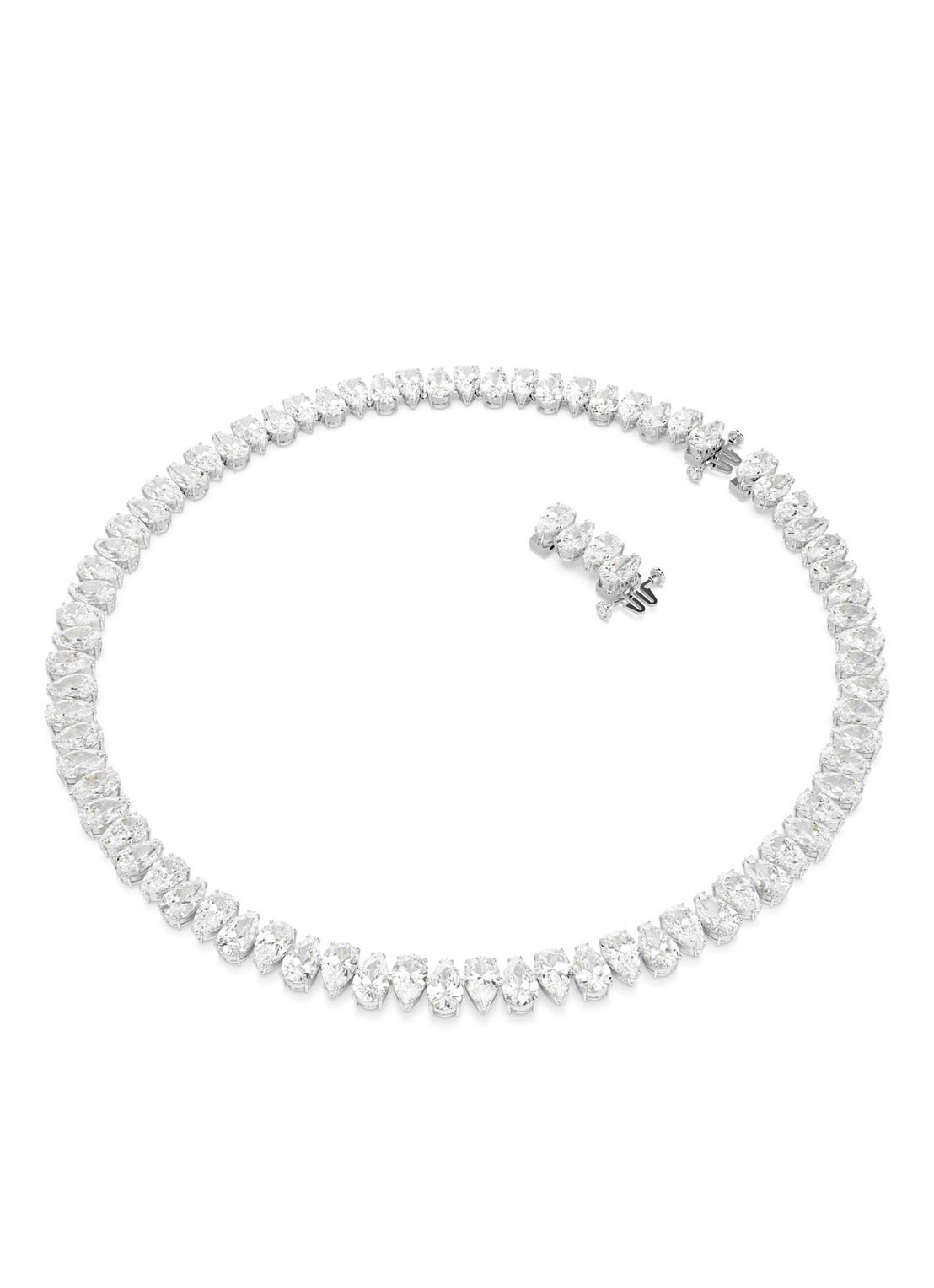 Swarovski Matrix ketting met kristal  - detail 2 zilver