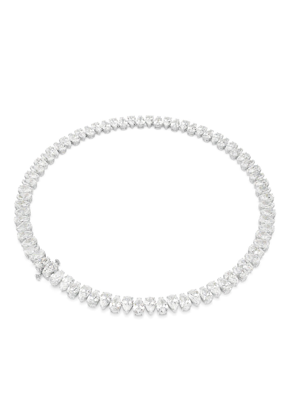 Swarovski Matrix ketting met kristal  - detail 3 zilver