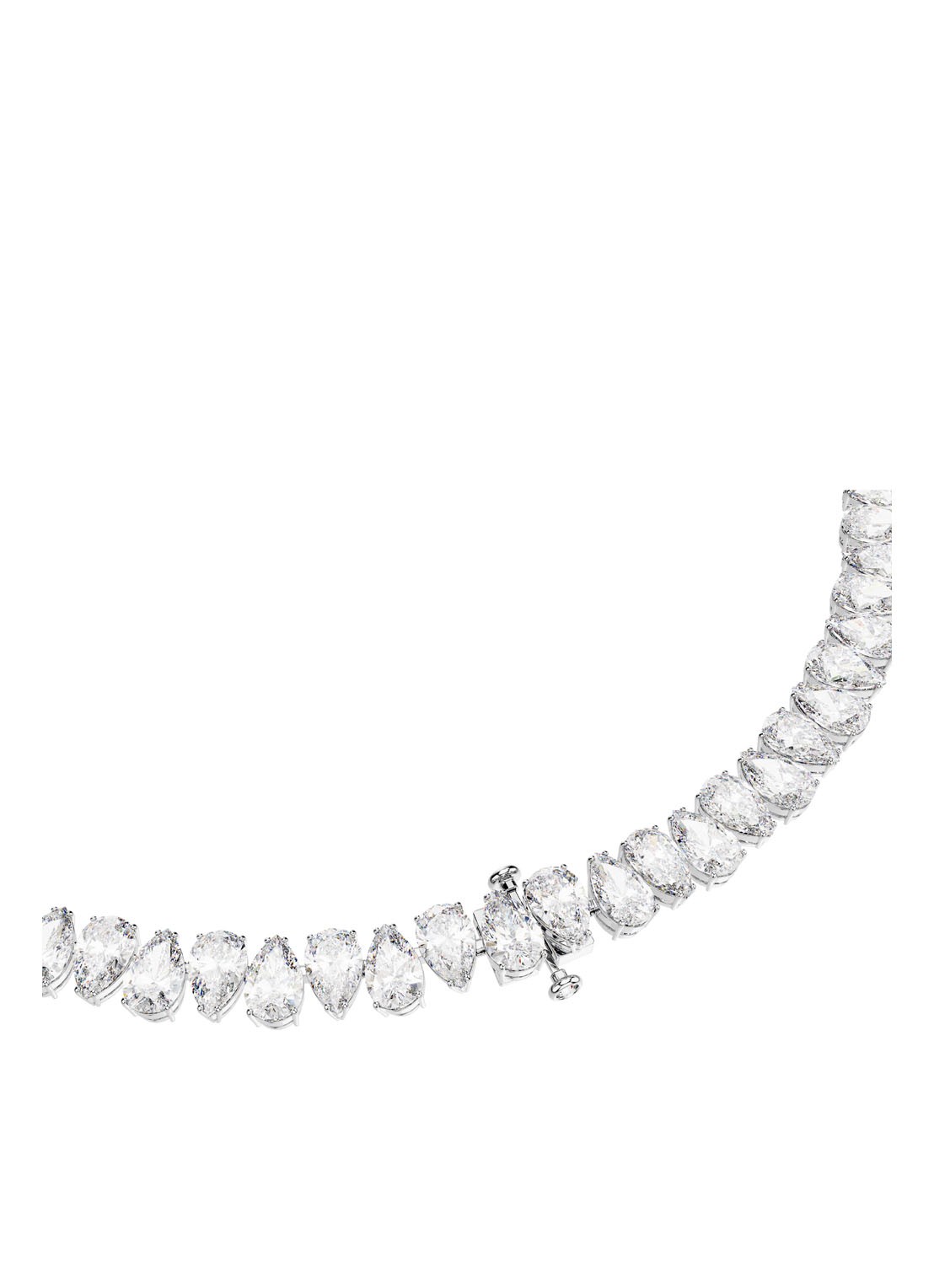 Swarovski Matrix ketting met kristal  - detail 4 zilver