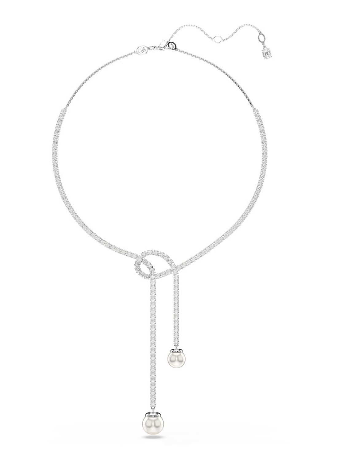Swarovski Matrix ketting met kristal - detail zilver