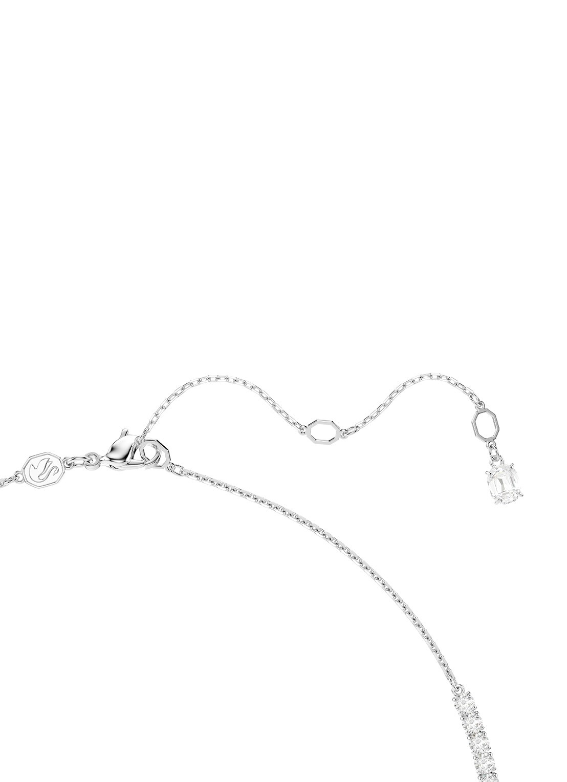 Swarovski Matrix ketting met kristal - detail 2 zilver