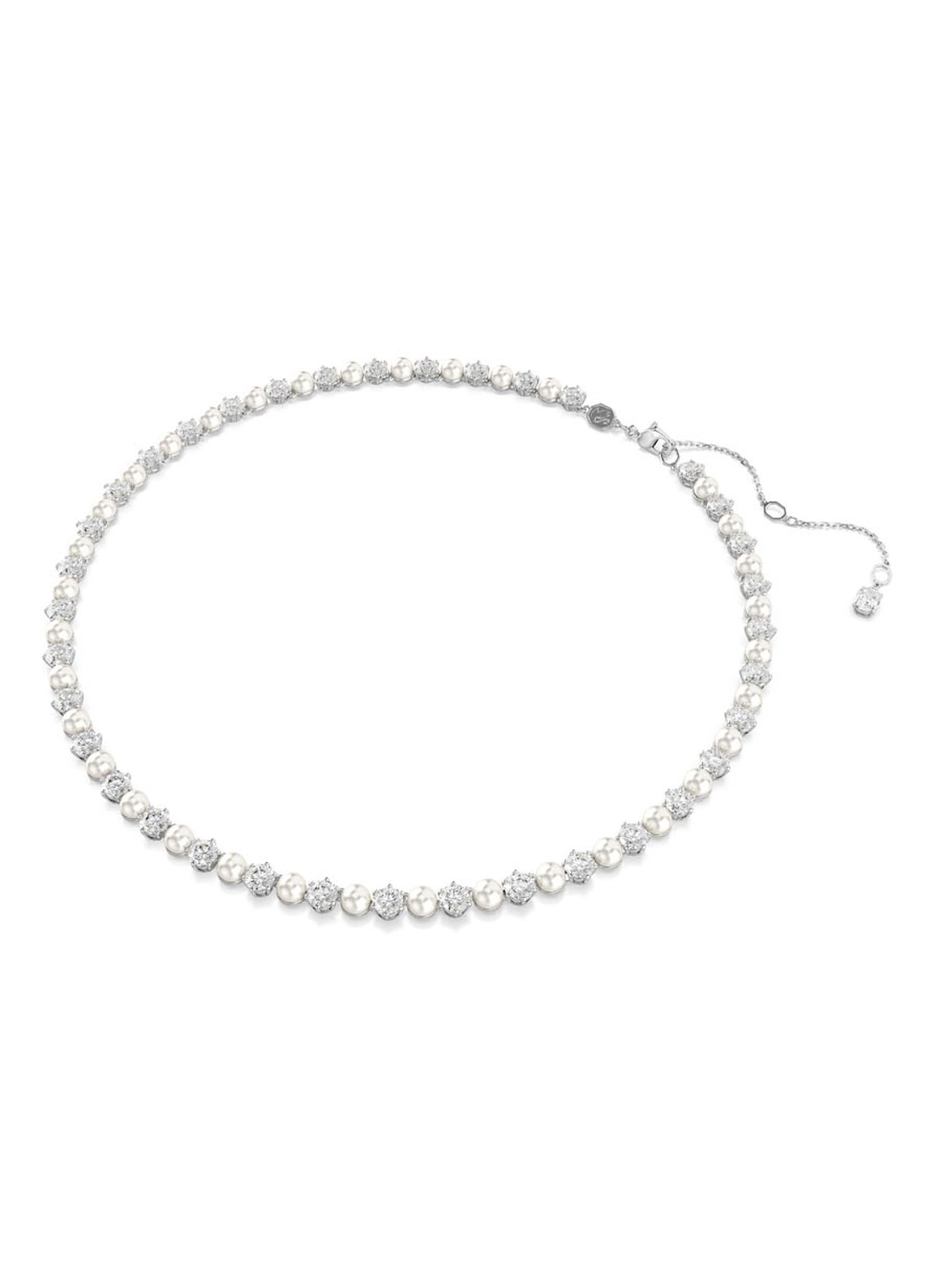 Swarovski Matrix ketting met kristal  - detail 2 zilver