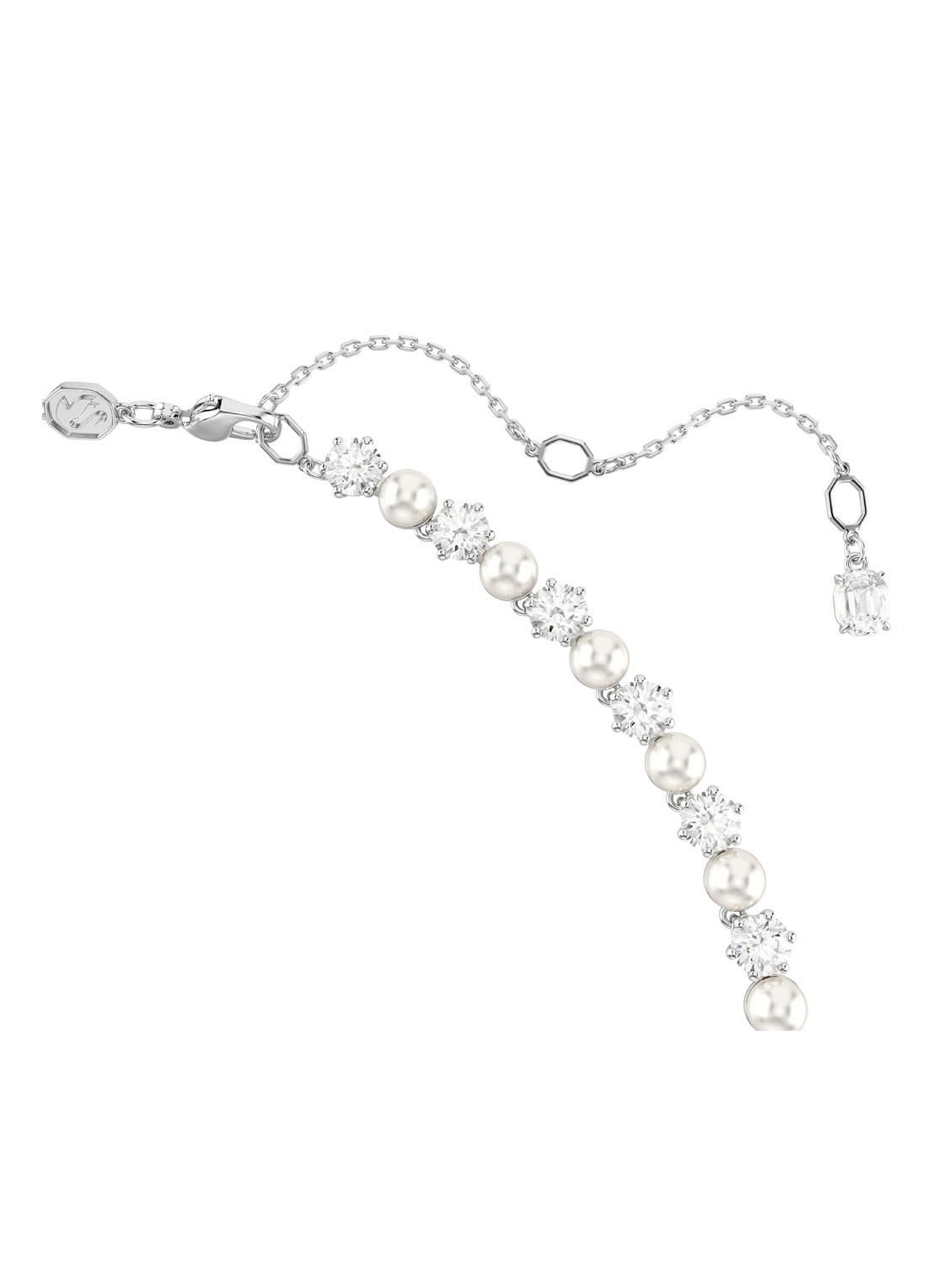 Swarovski Matrix ketting met kristal  - detail 3 zilver