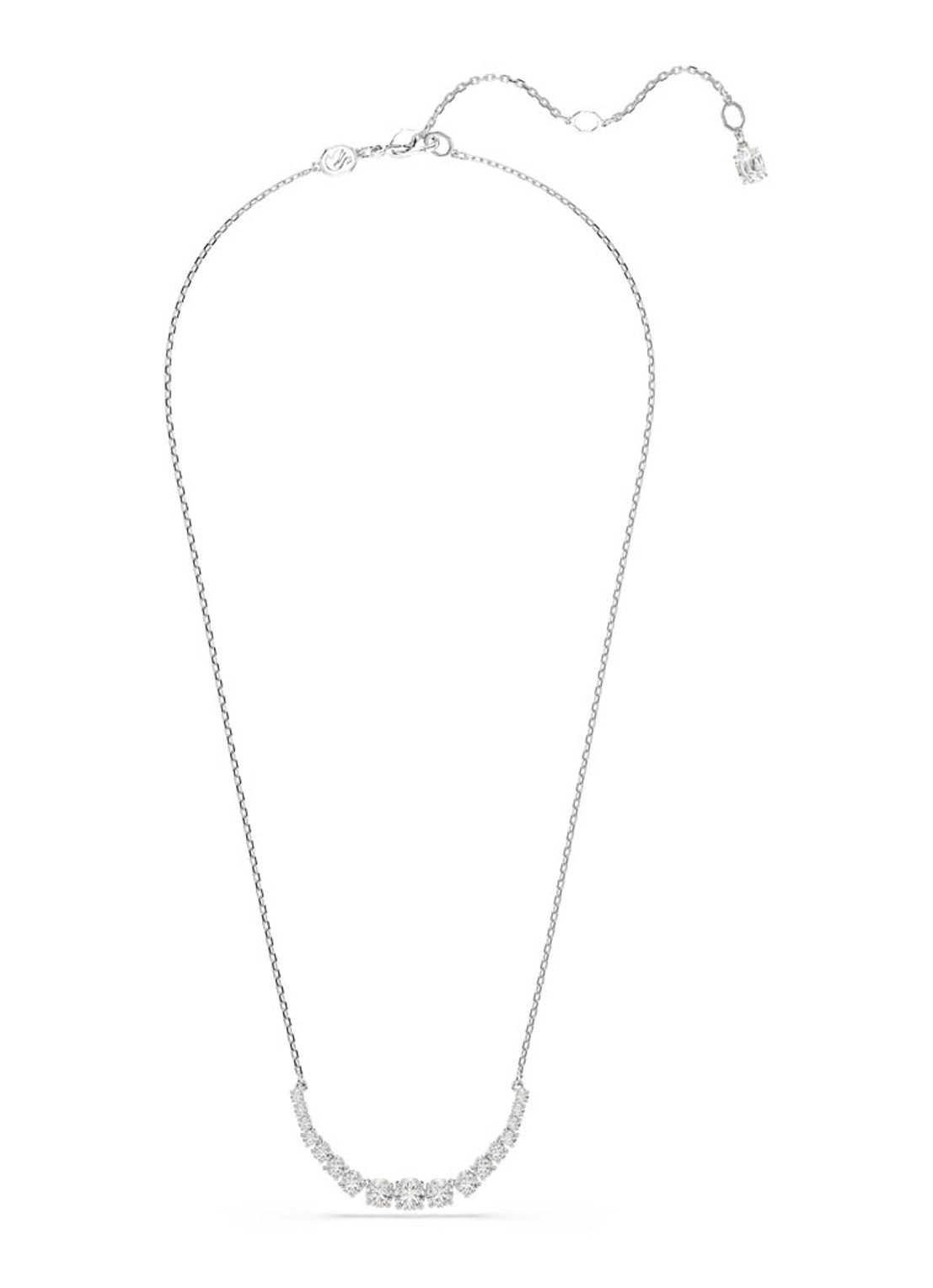 Swarovski Matrix ketting met kristal - detail zilver