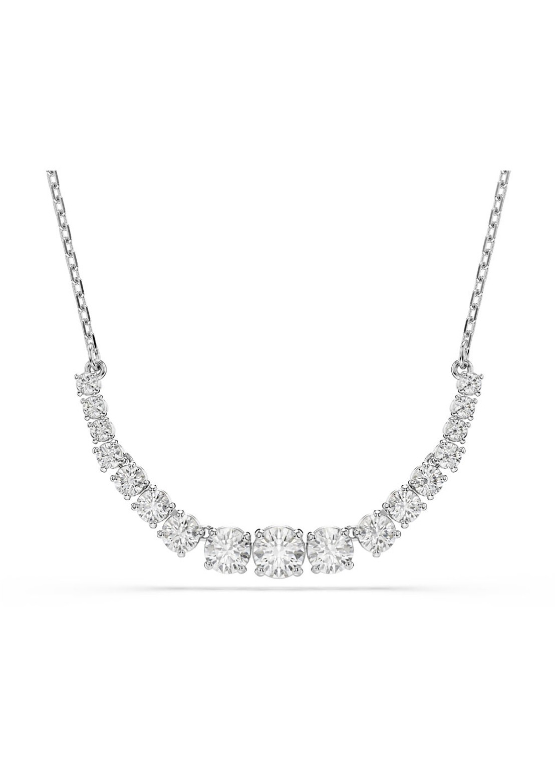 Swarovski Matrix ketting met kristal - voorkant 4 zilver