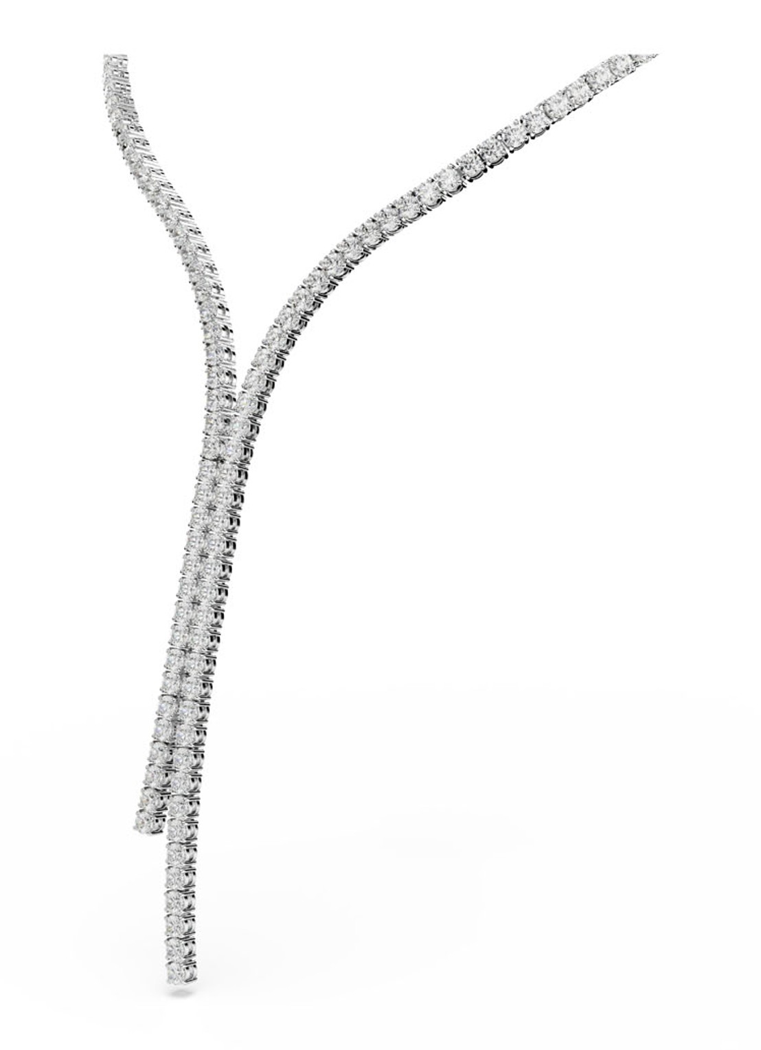 Swarovski Matrix ketting met kristal - detail 4 zilver