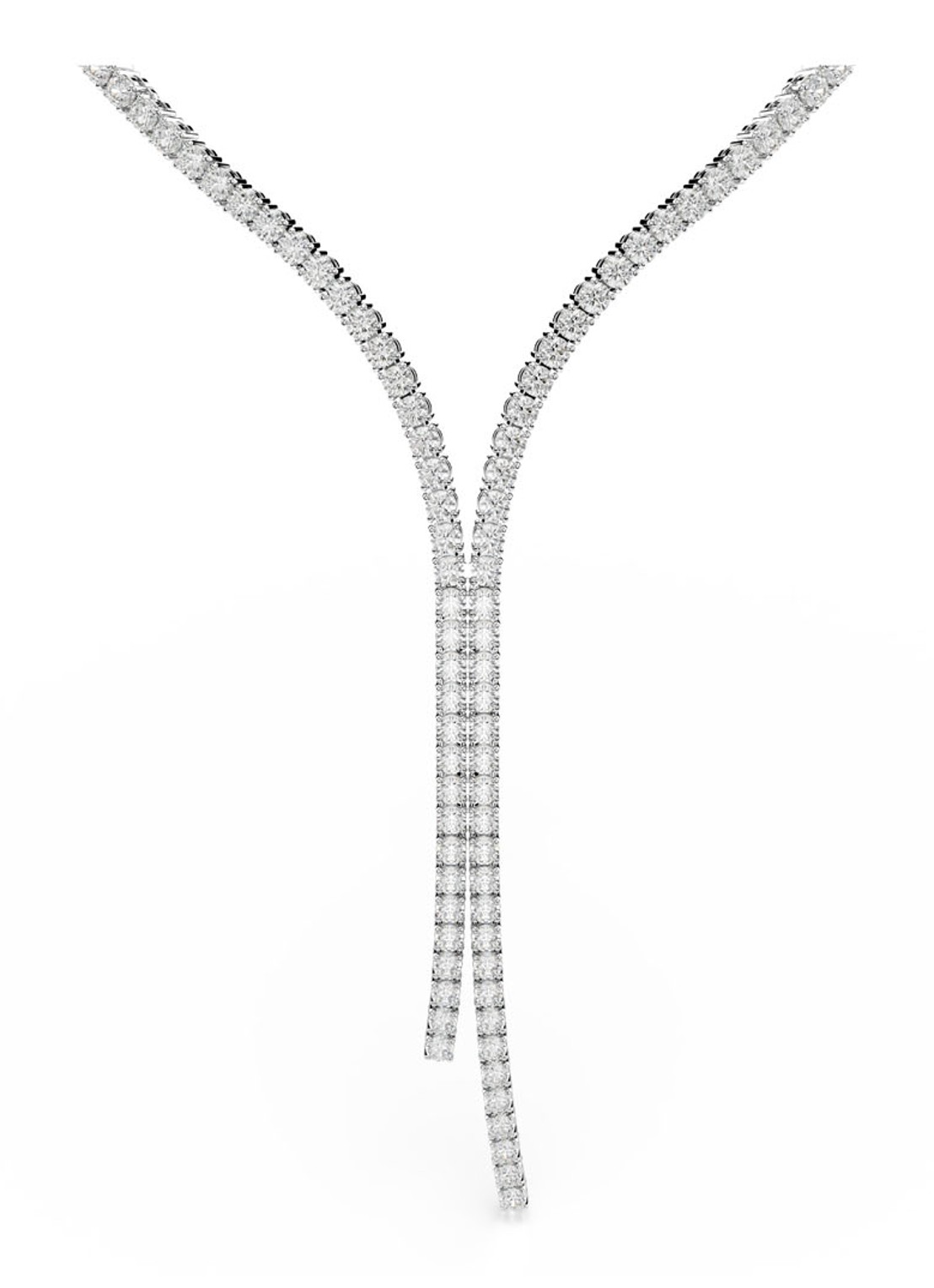 Swarovski Matrix ketting met kristal - voorkant zilver