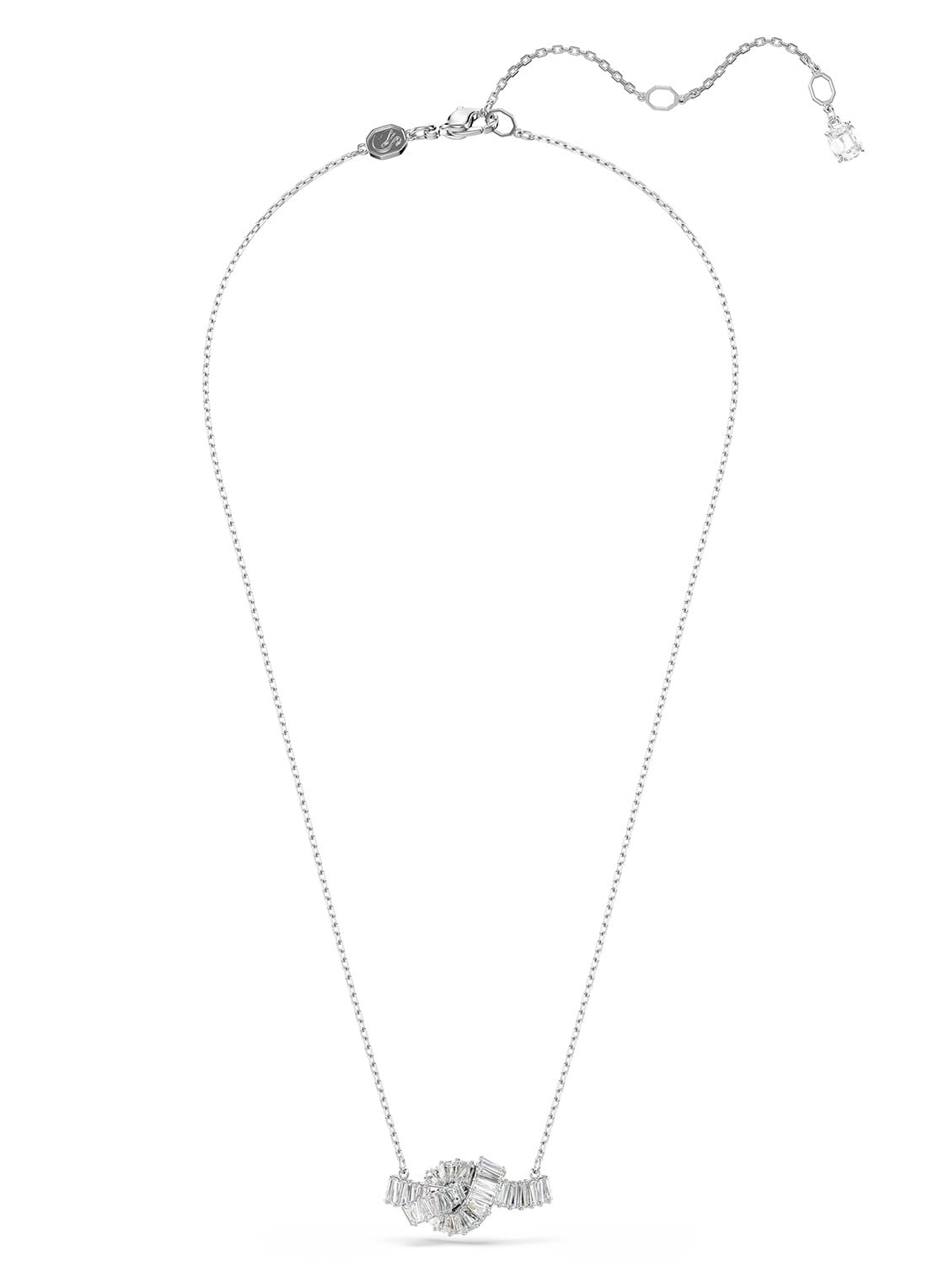 Swarovski Matrix ketting met kristal - detail zilver