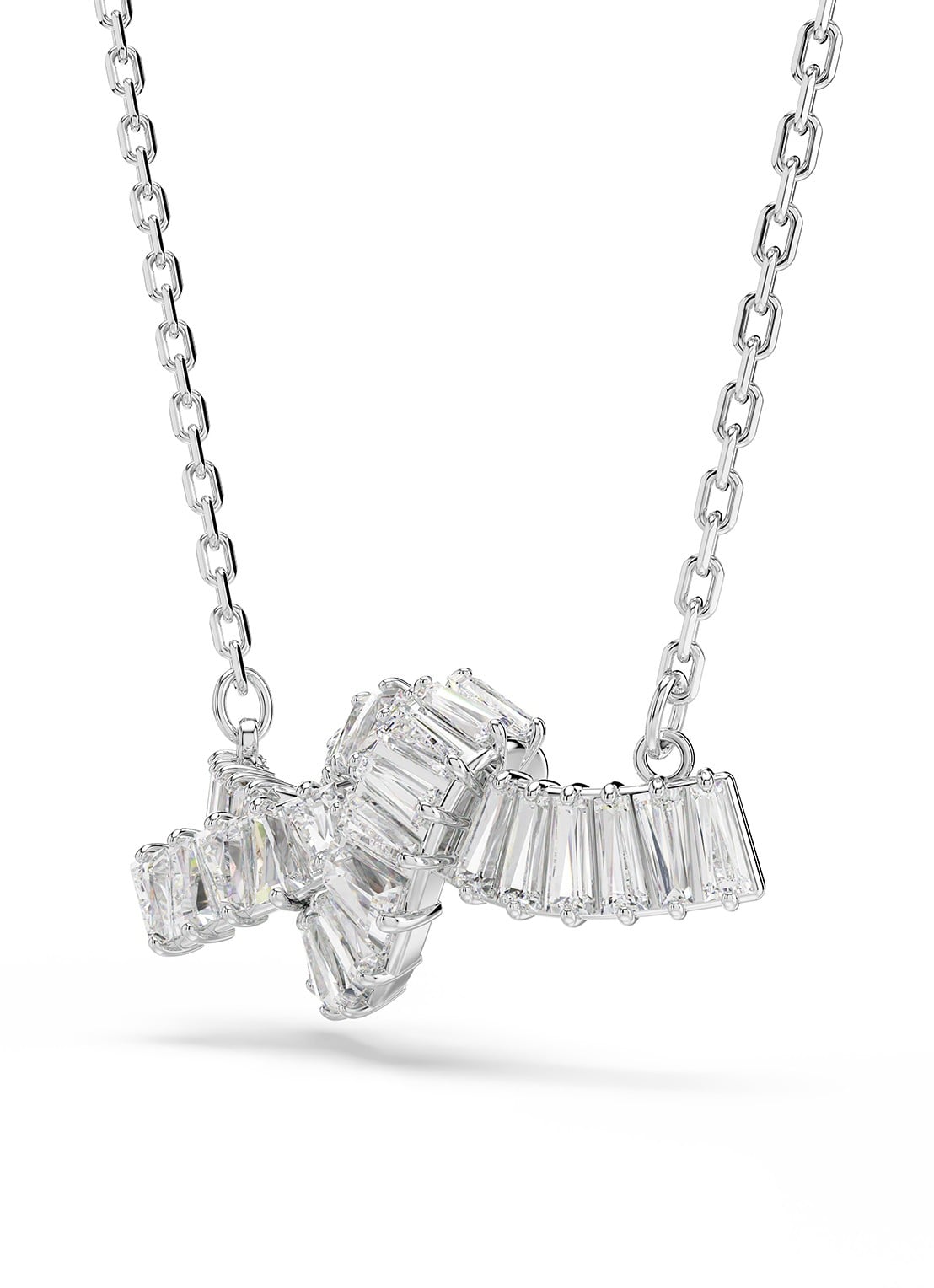 Swarovski Matrix ketting met kristal - detail 2 zilver