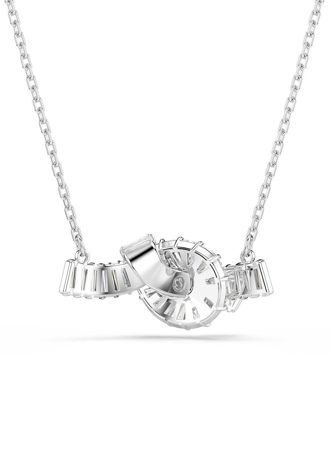 Swarovski Matrix ketting met kristal - detail 4 zilver