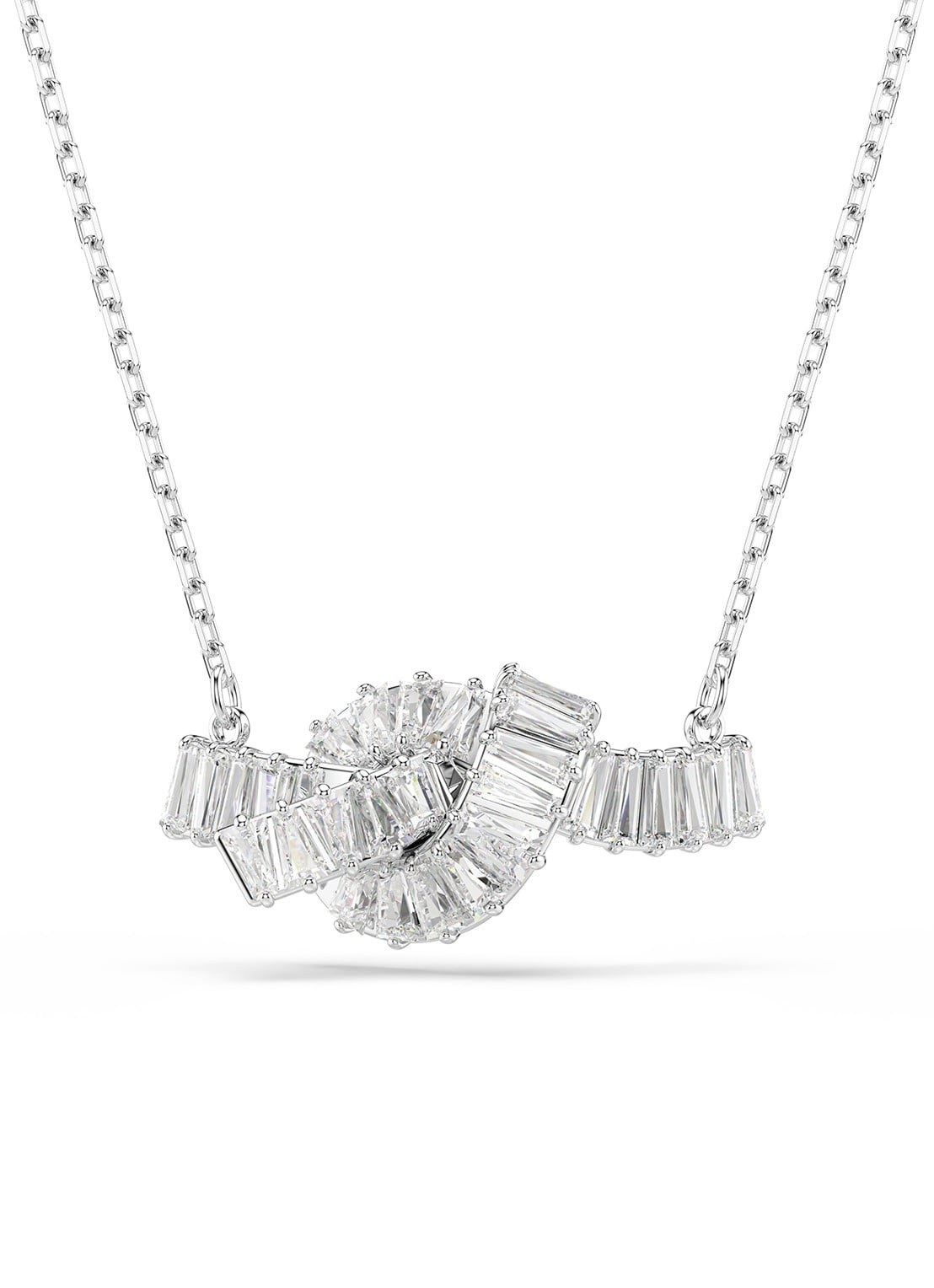 Swarovski Matrix ketting met kristal - voorkant 5 zilver