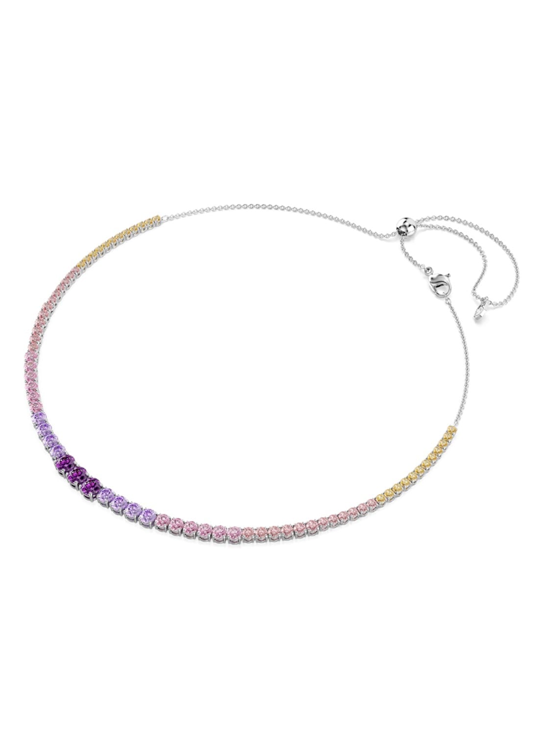 Swarovski Matrix ketting met kristal - detail zilver