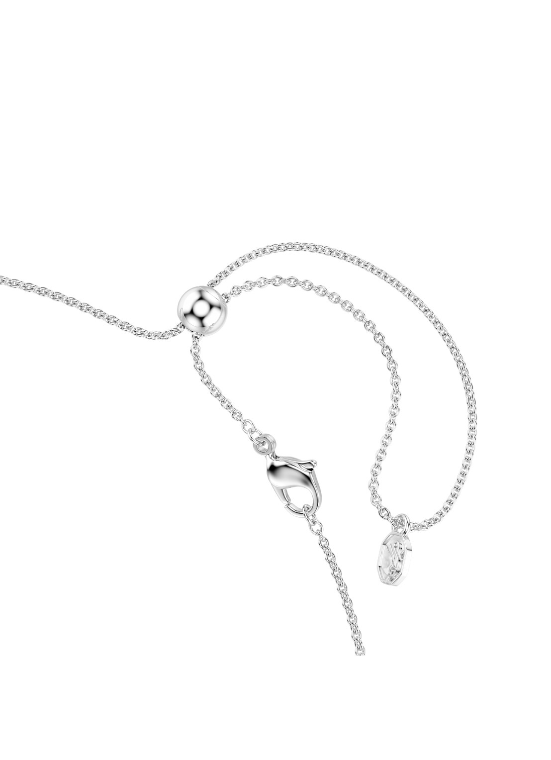 Swarovski Matrix ketting met kristal - detail 2 zilver